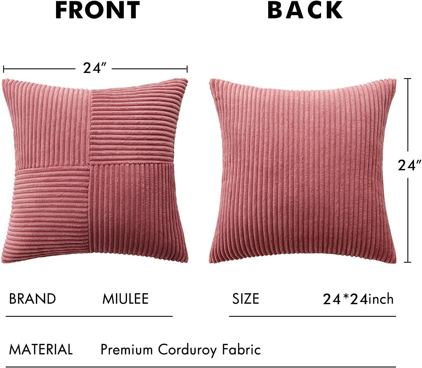 imageMIULEE Christmas White Corduroy Pillow Covers Pack of 2 Boho Decorative Spliced Throw Pillow Covers Soft Couch Pillowcases Cross Patchwork Textured Cushion Covers for Living Room Bed Sofa 18x18 inchCranberry Red