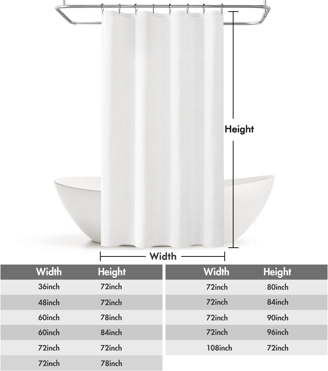 imageMIULEE Extra Long Linen Shower Curtain 96 Inches Long with 12 Metal Hooks Washable Beige Fabric Shower Curtain Set Waterproof Neutral Thick Cloth Shower Curtains for Bathroom Hotel Bathtub CreamWhite