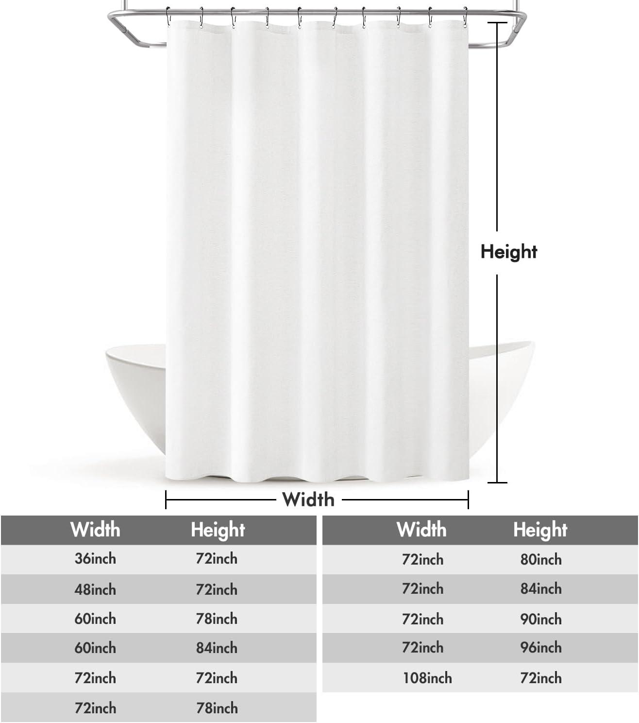 imageMIULEE Extra Long Linen Shower Curtain 96 Inches Long with 12 Metal Hooks Washable Beige Fabric Shower Curtain Set Waterproof Neutral Thick Cloth Shower Curtains for Bathroom Hotel Bathtub CreamWhite