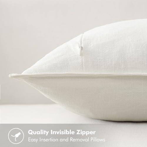 imageMIULEE Green and White Pillow Covers Pack of 4 Christmas Decorative Natural Solid Throw Pillow Covers Soft Accent Boho Farmhouse Couch Pillowcases Modern Decor for Living Room Bed Sofa 18x18 InchChristmas RedGreen