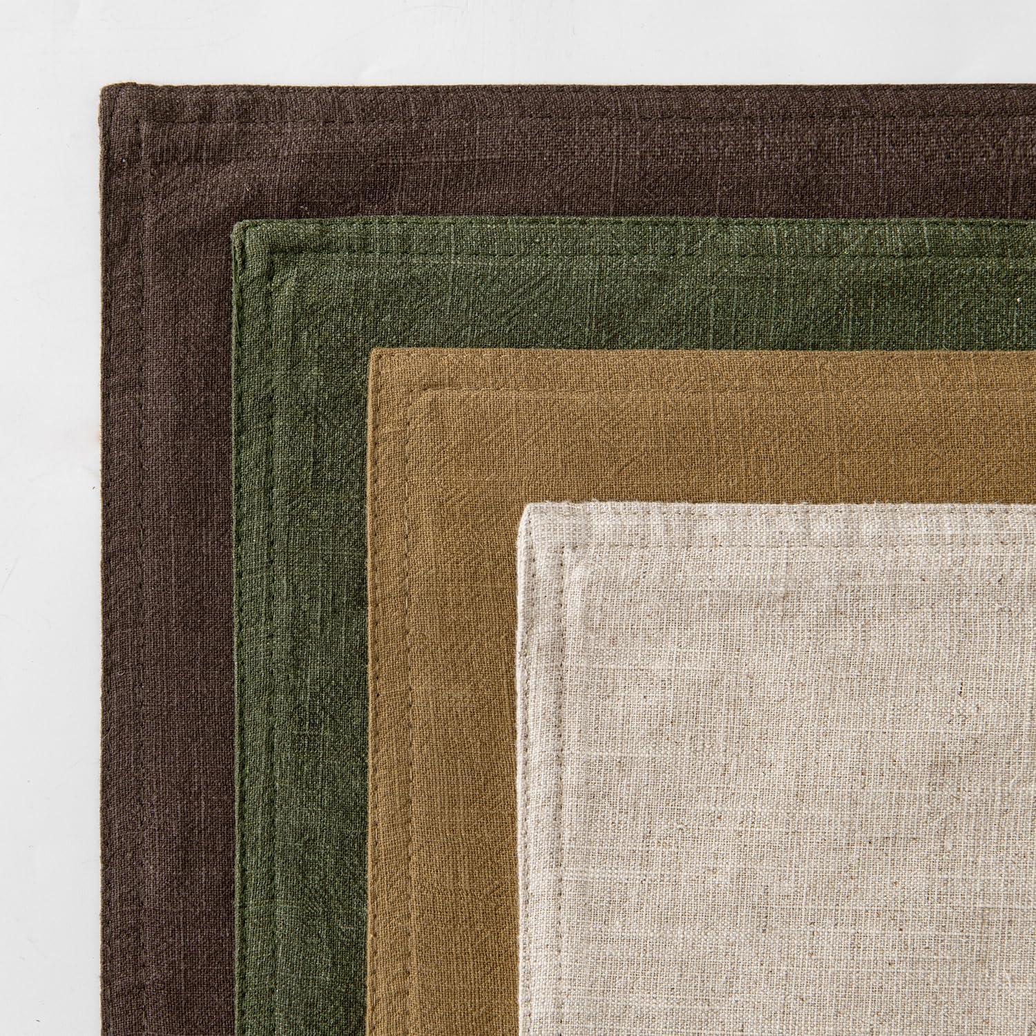 imageMIULEE Green and White Pillow Covers Pack of 4 Christmas Decorative Natural Solid Throw Pillow Covers Soft Accent Boho Farmhouse Couch Pillowcases Modern Decor for Living Room Bed Sofa 18x18 InchNeutral GreenBrown