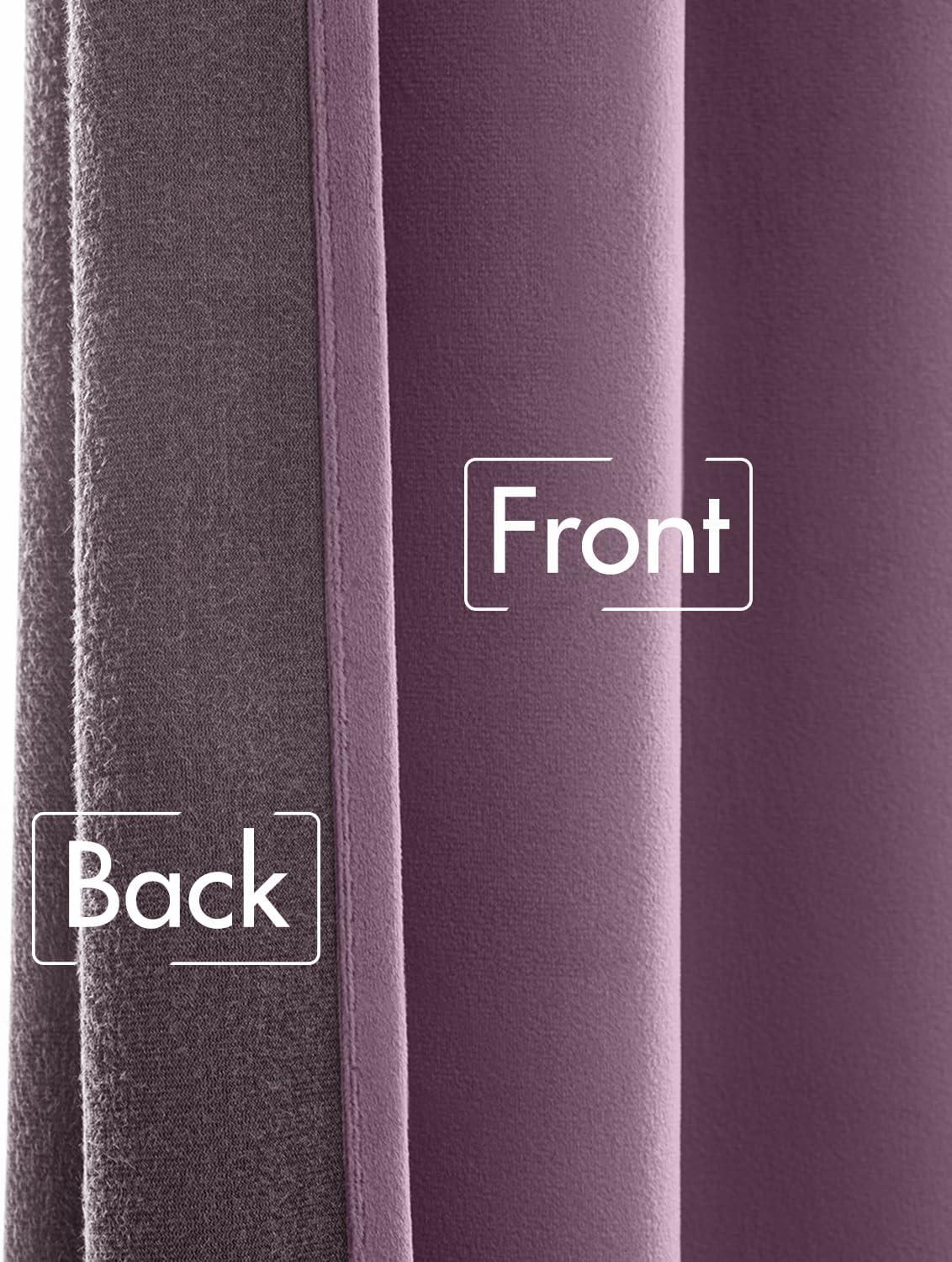 imageMIULEE Hot Pink Velvet Curtains 84 inches 2 Panels Luxury Room Darkening Window Drapes for Bedroom Living Room Thermal Insulated Super Soft Blackout Back Tab Rod Pocket Pinch Pleated W52 x L84Lavender
