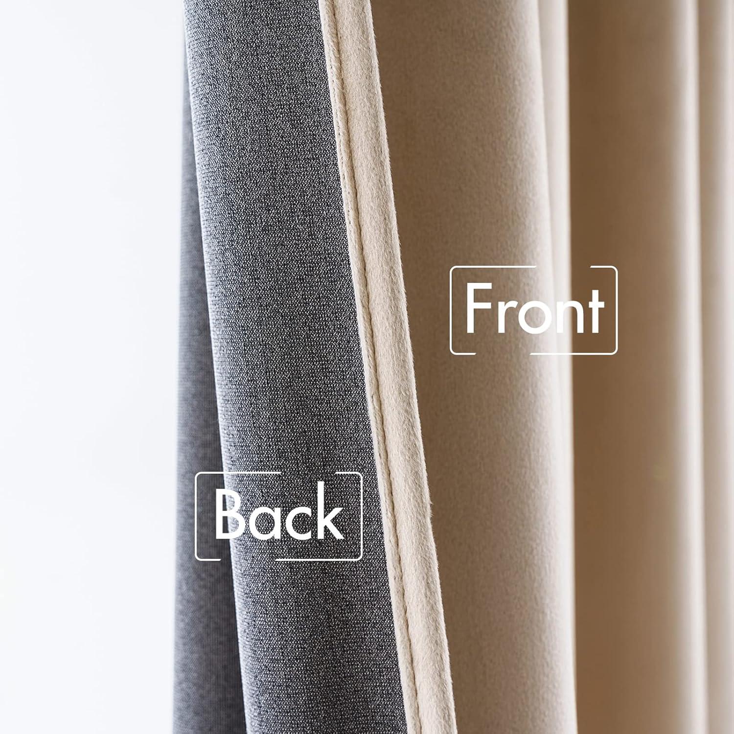 imageMIULEE Hot Pink Velvet Curtains 84 inches 2 Panels Luxury Room Darkening Window Drapes for Bedroom Living Room Thermal Insulated Super Soft Blackout Back Tab Rod Pocket Pinch Pleated W52 x L84Camel Beige