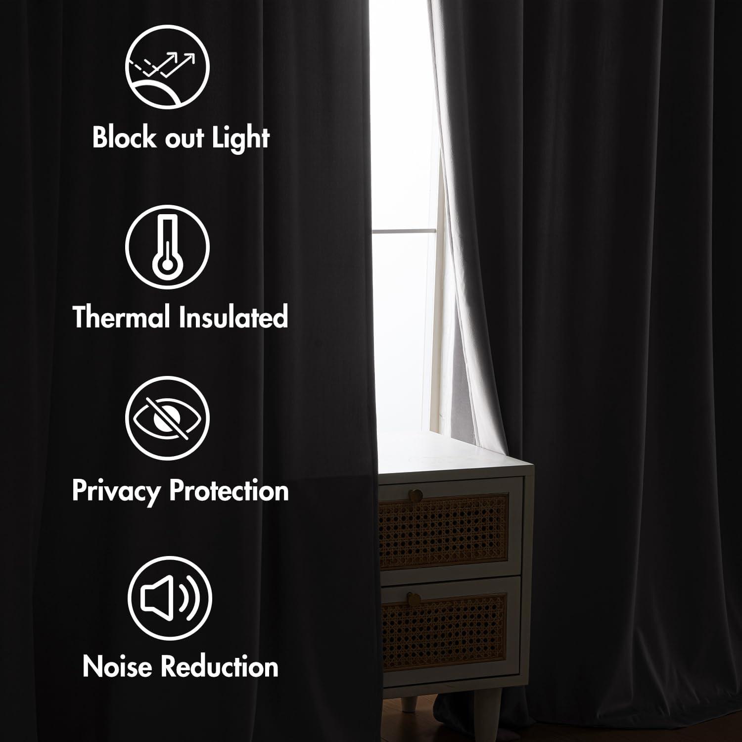 imageMIULEE Hot Pink Velvet Curtains 84 inches 2 Panels Luxury Room Darkening Window Drapes for Bedroom Living Room Thermal Insulated Super Soft Blackout Back Tab Rod Pocket Pinch Pleated W52 x L84Silver Gray