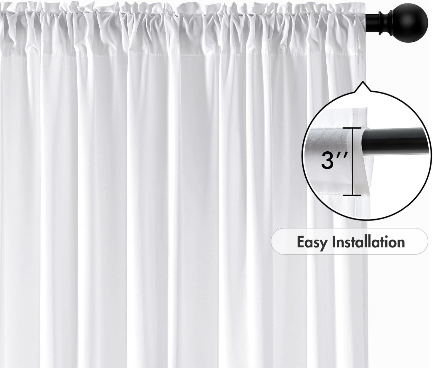imageMIULEE Hunter Green Privacy Sheer Curtains That Let Light in 90 Inches Long NonSeeThrough Semi Sheer Curtain Light Filtering Window Christmas Drapes for Living Room Bedroom 2 Panels Set 42 X 90White