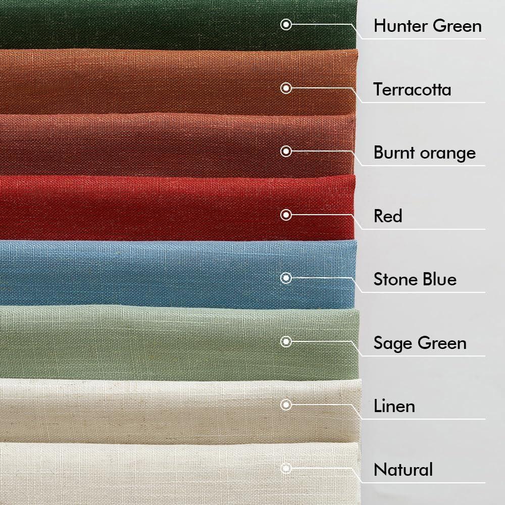 imageMIULEE Linen Curtains 96 Inch Length for Living Room 2 Panels Hunter Green Back Tab Pocket Light Filtering Semi Sheer Soft Linen Emerald Dark Green Christmas Drapes Farmhouse Boho Curtain for BedroomNatural