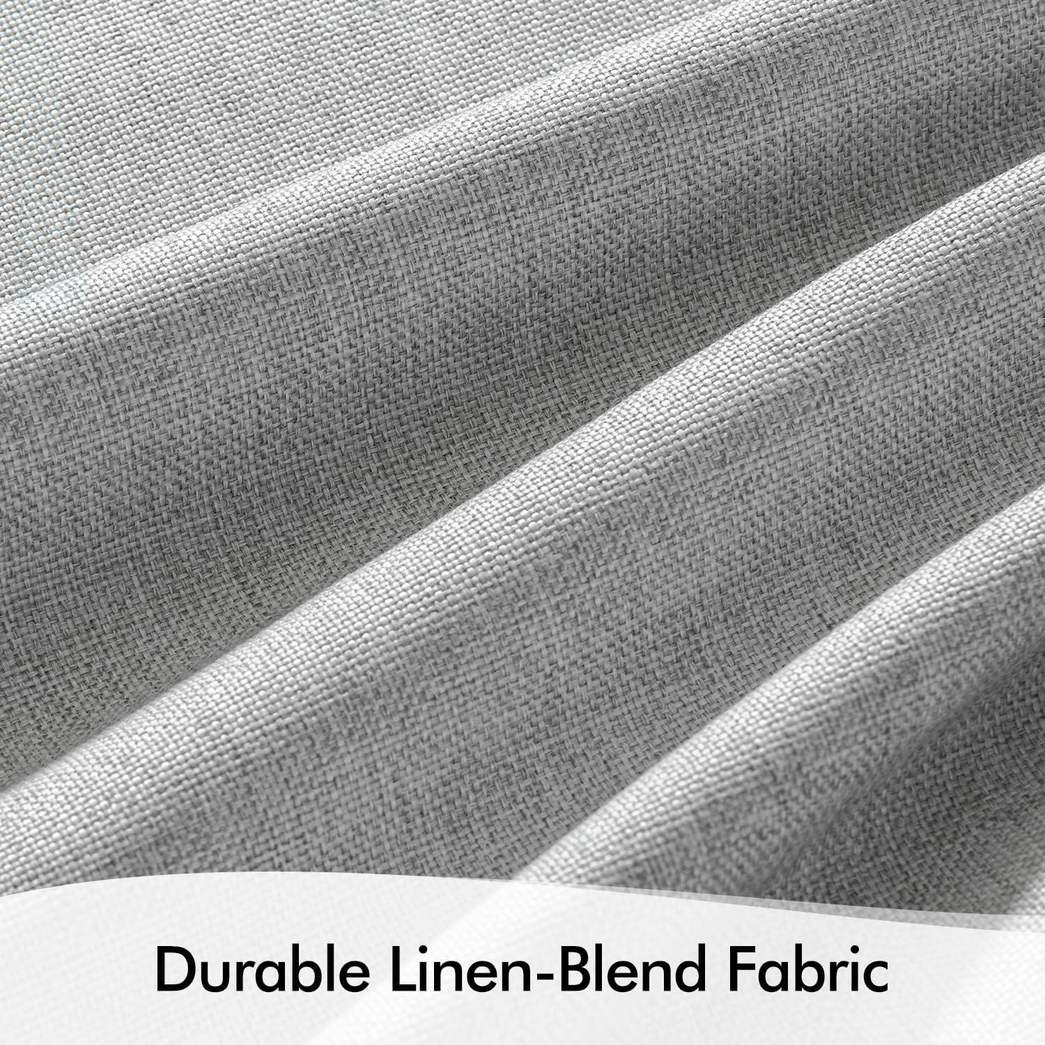 imageMIULEE Linen Pinch Pleated 100 Blackout Curtains for Bedroom 105 Inch Long 3 Panels Set Back Tab Track Beige Thermal Insulated Cream Black Out Triple Pleat Room Darkening Drapes with Hooks GreigeLight Grey