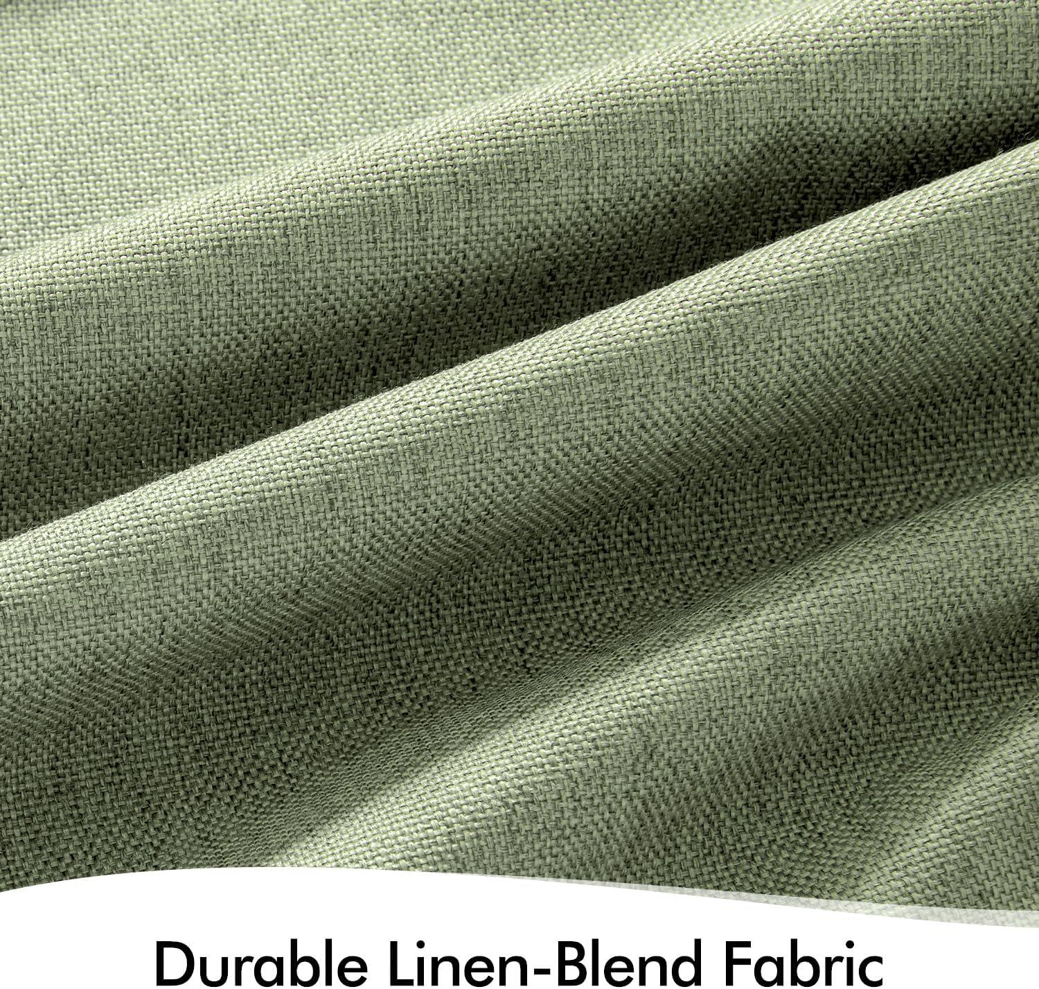 imageMIULEE Linen Pinch Pleated 100 Blackout Curtains for Bedroom 105 Inch Long 3 Panels Set Back Tab Track Beige Thermal Insulated Cream Black Out Triple Pleat Room Darkening Drapes with Hooks GreigeSage Green