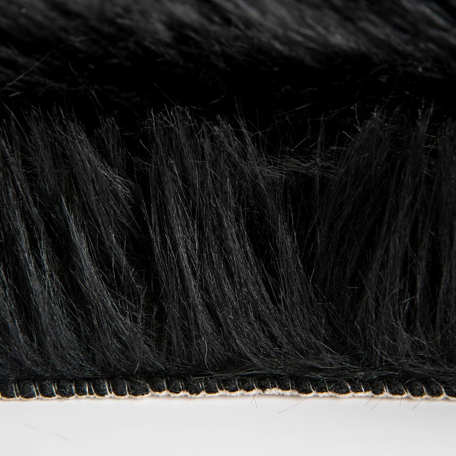 imageMIULEE Luxury Soft Fluffy Area Rug 3x5 Feet Faux Fur Sheepskin Rug Decorative Plush Shaggy Carpet for Christmas Decor Bedside Sofa Floor Nursery WhiteBlack