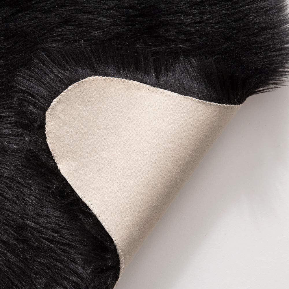 imageMIULEE Luxury Soft Fluffy Area Rug 3x5 Feet Faux Fur Sheepskin Rug Decorative Plush Shaggy Carpet for Christmas Decor Bedside Sofa Floor Nursery WhiteBlack