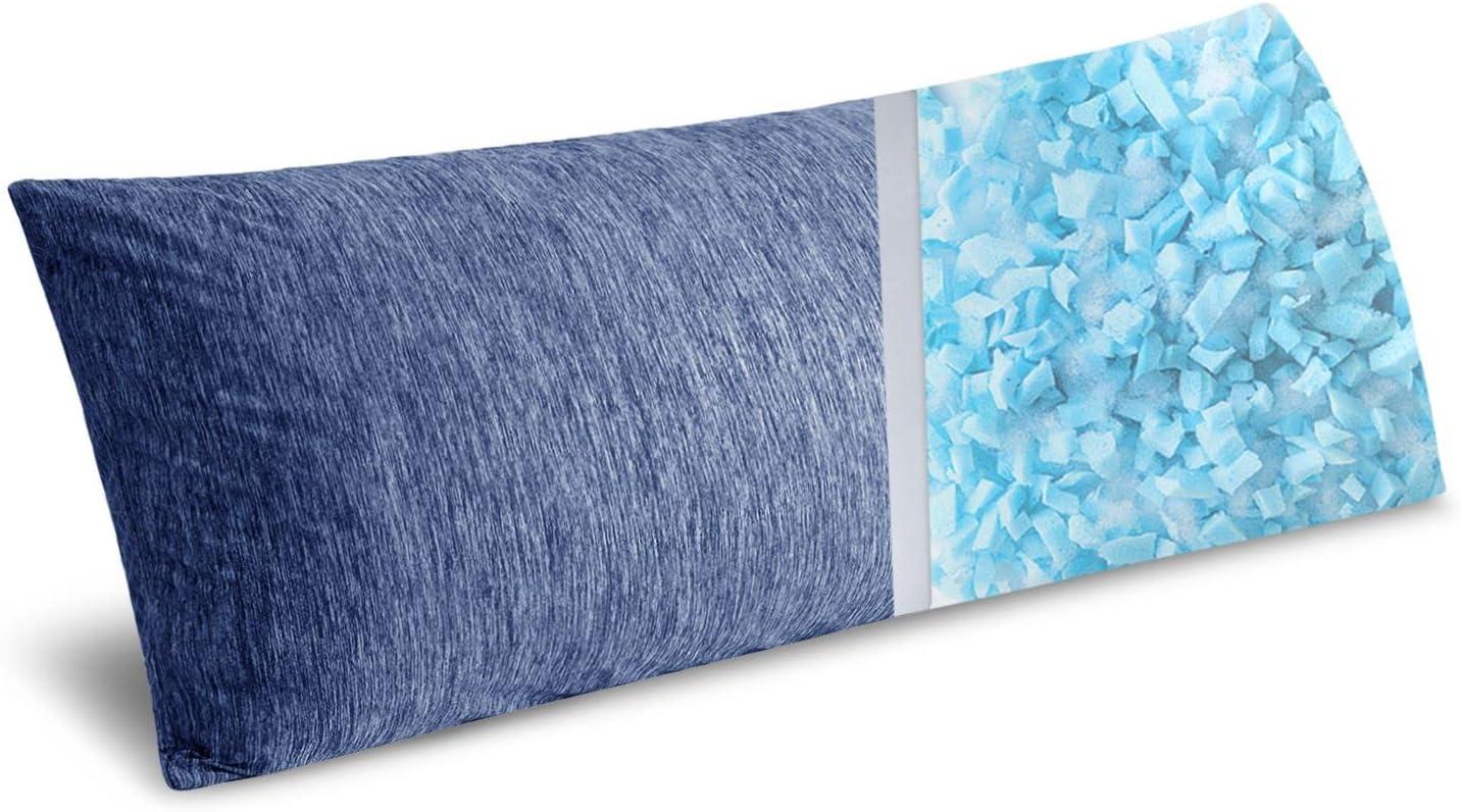 imageMIULEE Memory Foam Body Pillow for Adults Cooling Long Full Body Pillow for Side SleeperBedSleepingBack and Stomach 20x54 Inch GreyBlue