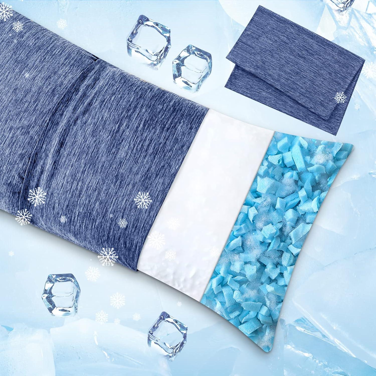 imageMIULEE Memory Foam Body Pillow for Adults Cooling Long Full Body Pillow for Side SleeperBedSleepingBack and Stomach 20x54 Inch GreyBlue
