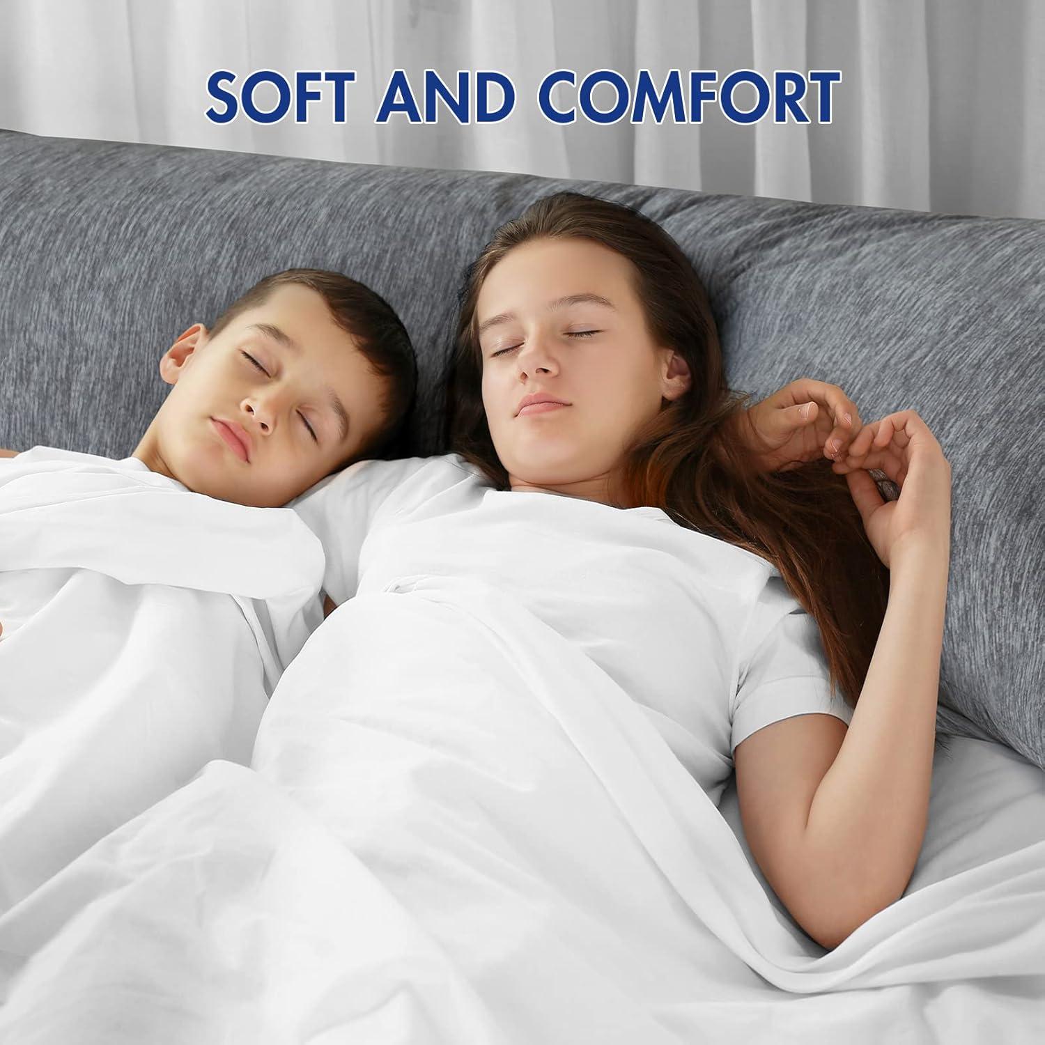 imageMIULEE Memory Foam Body Pillow for Adults Cooling Long Full Body Pillow for Side SleeperBedSleepingBack and Stomach 20x54 Inch GreyGrey