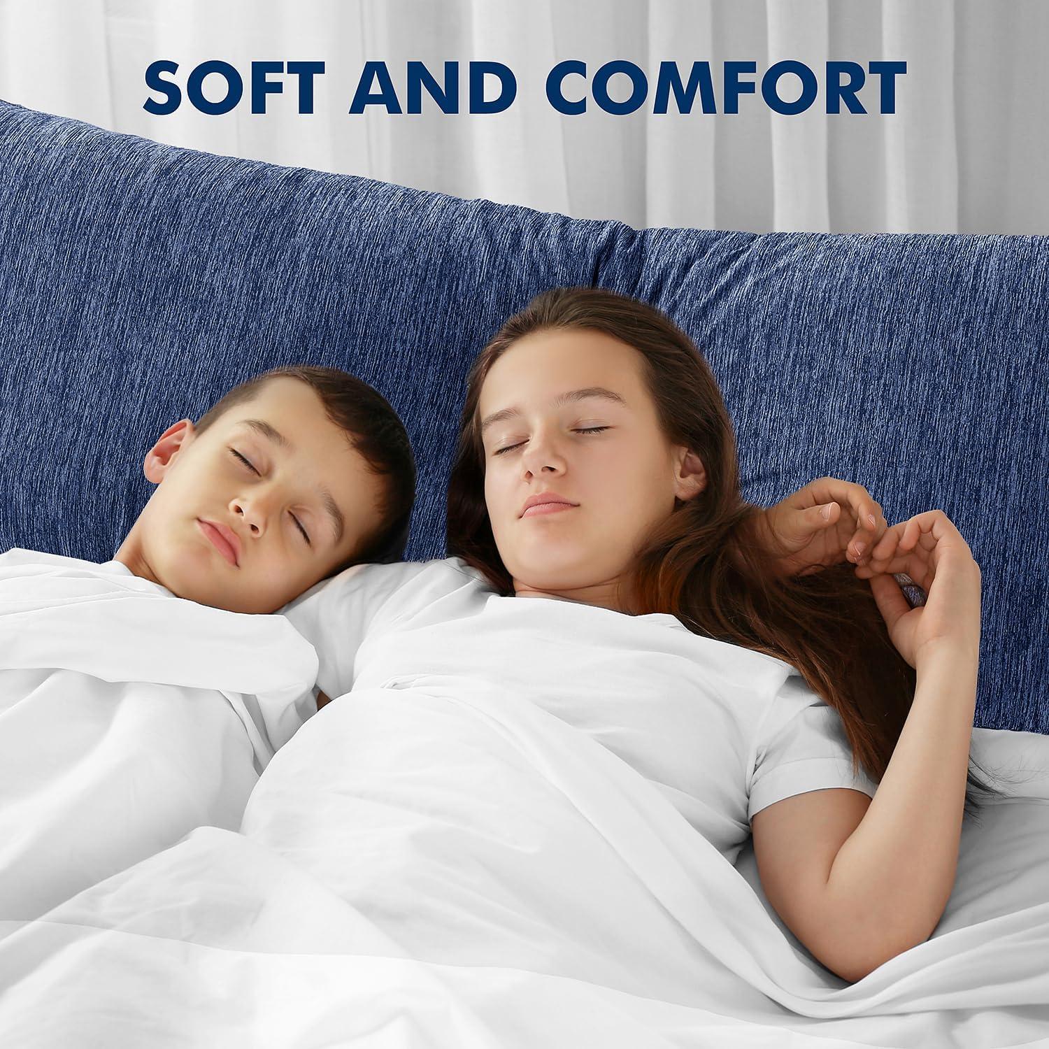 imageMIULEE Memory Foam Body Pillow for Adults Cooling Long Full Body Pillow for Side SleeperBedSleepingBack and Stomach 20x54 Inch GreyNavy Blue