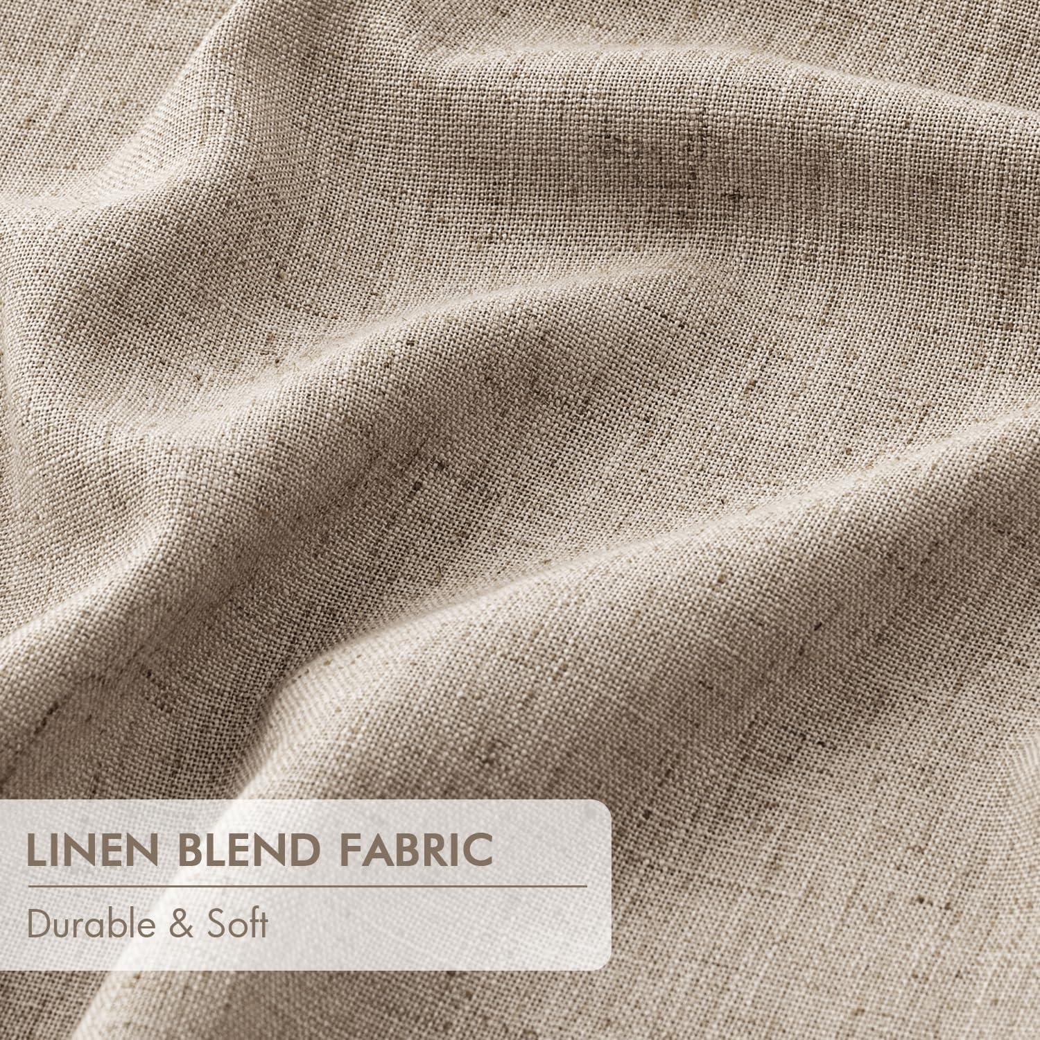 imageMIULEE Natural Pinch Pleated 100 Blackout Linen Curtains 96 Inch Length 2 Panels Set Black Out Memory Trained Pleat Curtains Light Blocking Room Darkening Drapes for Bedroom Living Room WindowSand