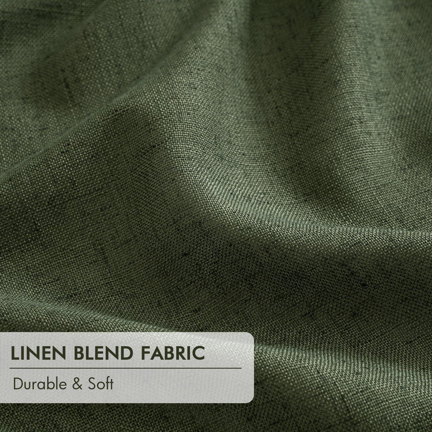 imageMIULEE Natural Pinch Pleated 100 Blackout Linen Curtains 96 Inch Length 2 Panels Set Black Out Memory Trained Pleat Curtains Light Blocking Room Darkening Drapes for Bedroom Living Room WindowLoden