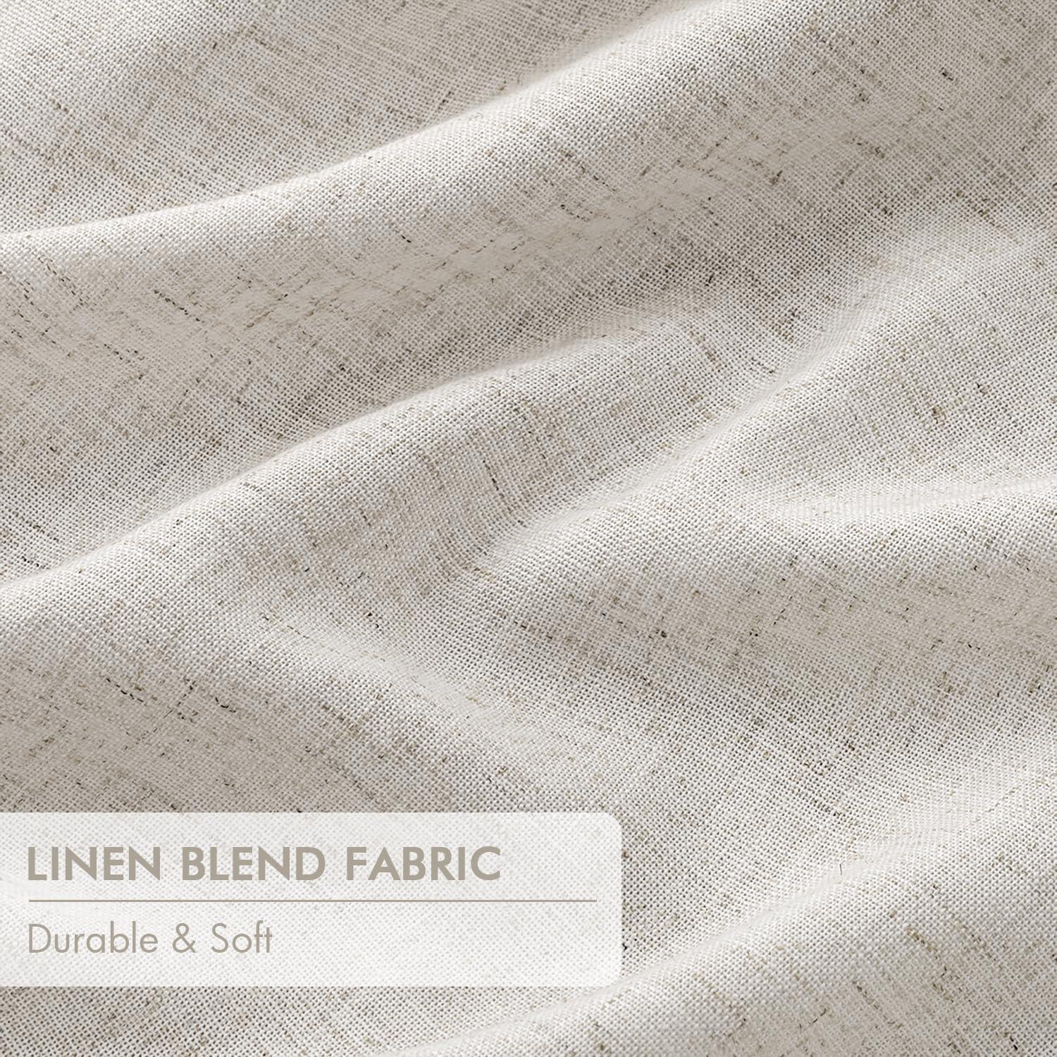 imageMIULEE Natural Pinch Pleated 100 Blackout Linen Curtains 96 Inch Length 2 Panels Set Black Out Memory Trained Pleat Curtains Light Blocking Room Darkening Drapes for Bedroom Living Room WindowBirch