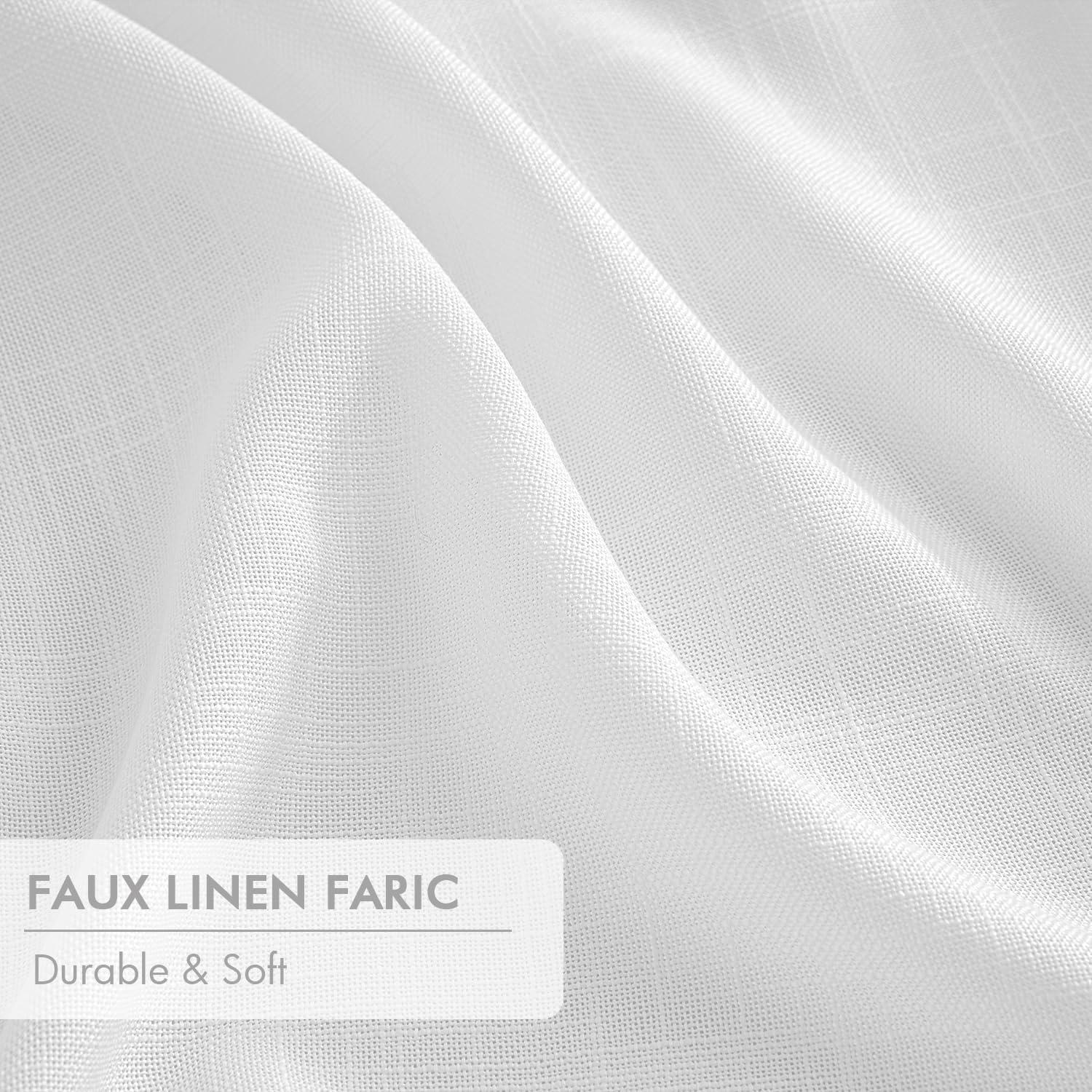 imageMIULEE Natural Pinch Pleated 100 Blackout Linen Curtains 96 Inch Length 2 Panels Set Black Out Memory Trained Pleat Curtains Light Blocking Room Darkening Drapes for Bedroom Living Room WindowWhite