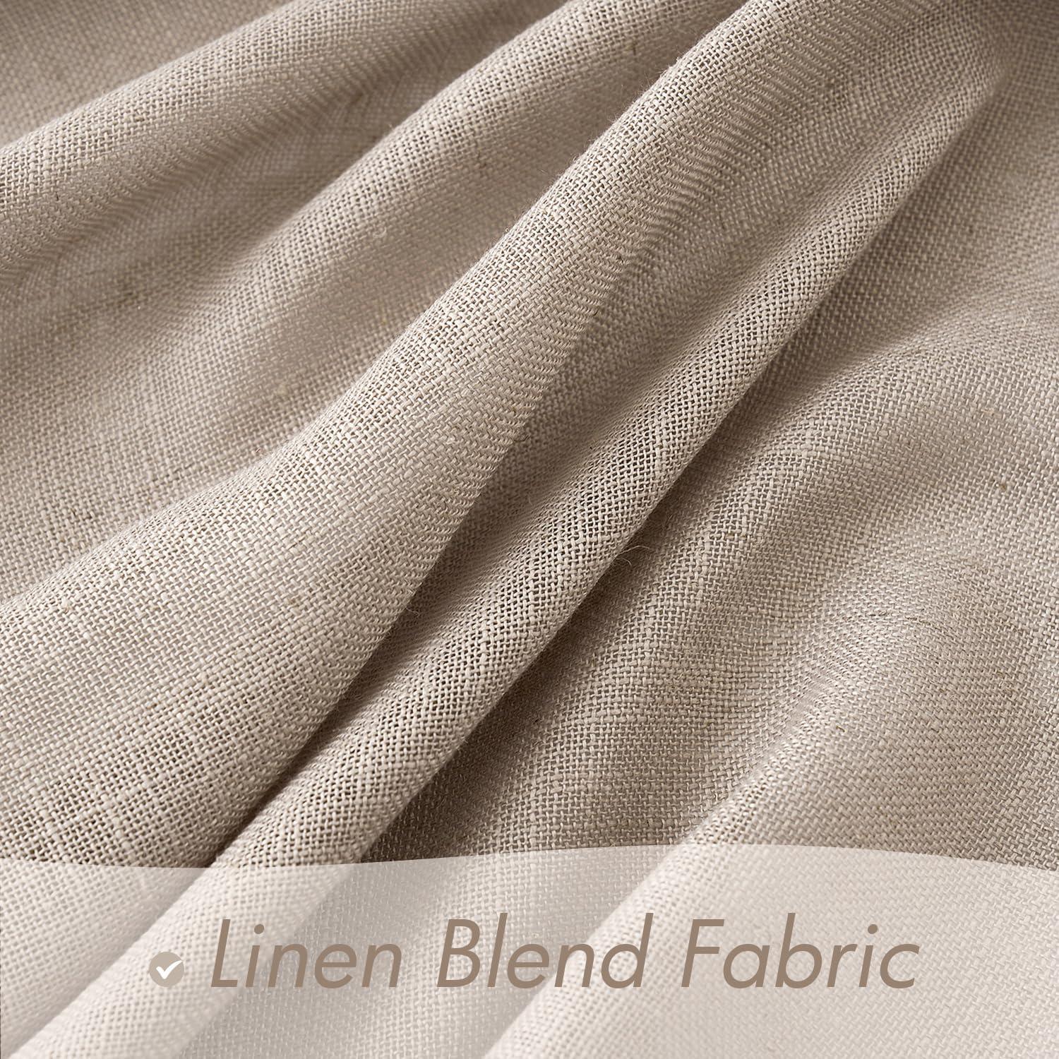 imageMIULEE Natural White Linen Curtains 84 Inch Length 2 Panels Set for Living Room Bedroom Semi Sheer Light Filtering Farmhouse Rod Pocket Long Soft Thick Linen Textured Window Drapes W42XL84Taupe