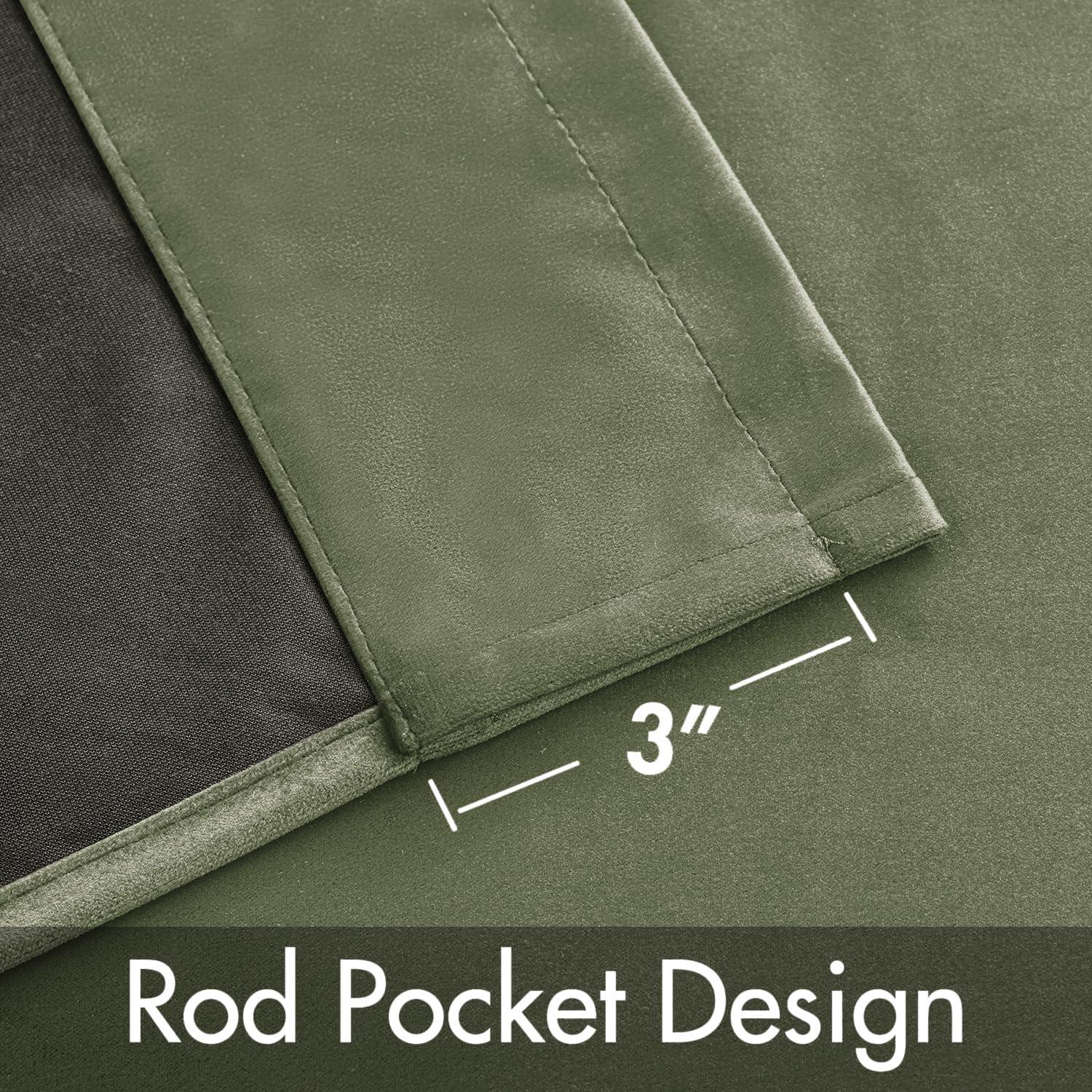 imageMIULEE Navy Blue Velvet Curtains 84 Inch Long Luxury Super Soft Thermal Insulated Blackout Curtains Room Darkening Drapes Rod Pocket Design for Bedroom Living Room Set of 2 Panels W40 x L84 InchSage Green