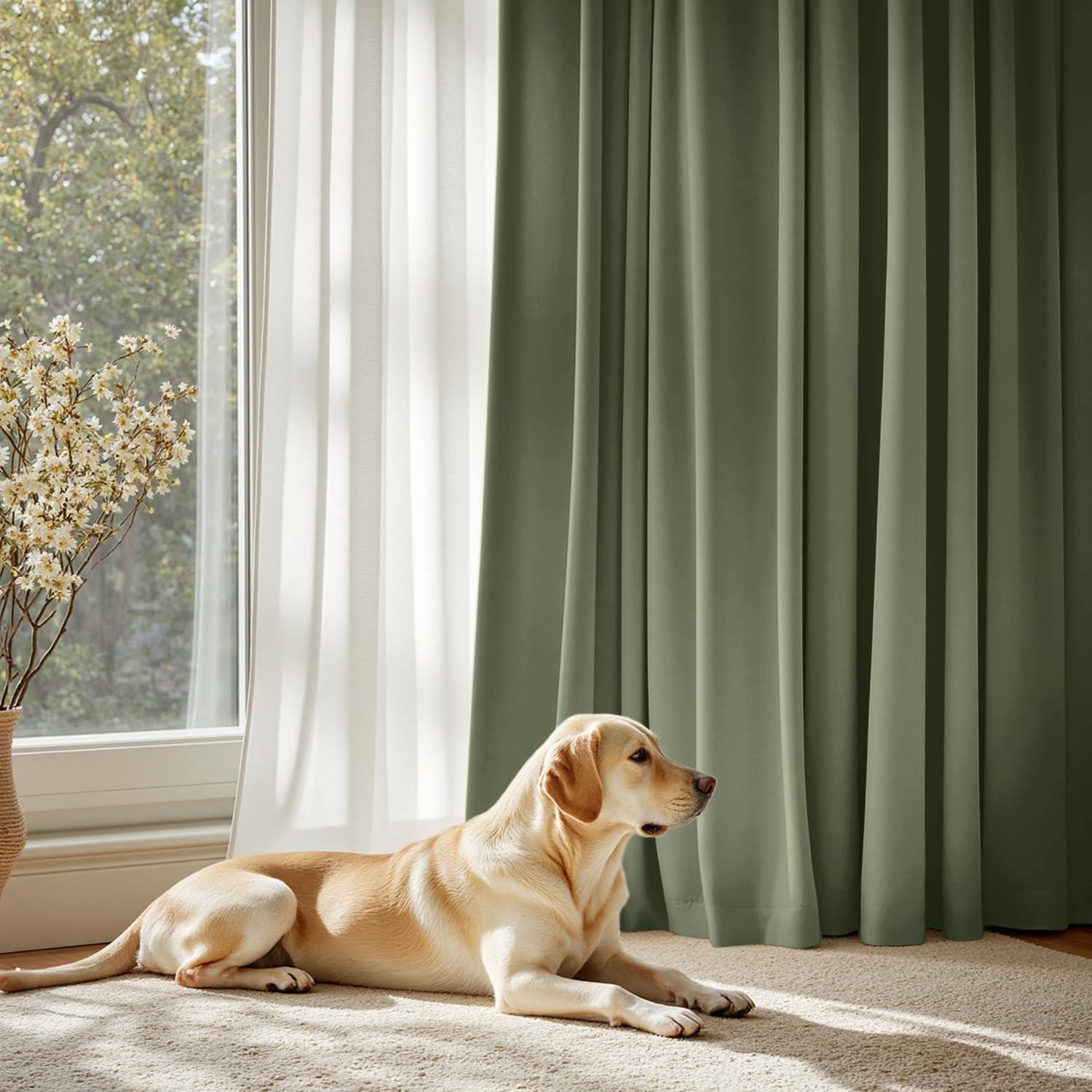 imageMIULEE Navy Blue Velvet Curtains 84 Inch Long Luxury Super Soft Thermal Insulated Blackout Curtains Room Darkening Drapes Rod Pocket Design for Bedroom Living Room Set of 2 Panels W40 x L84 InchSage Green