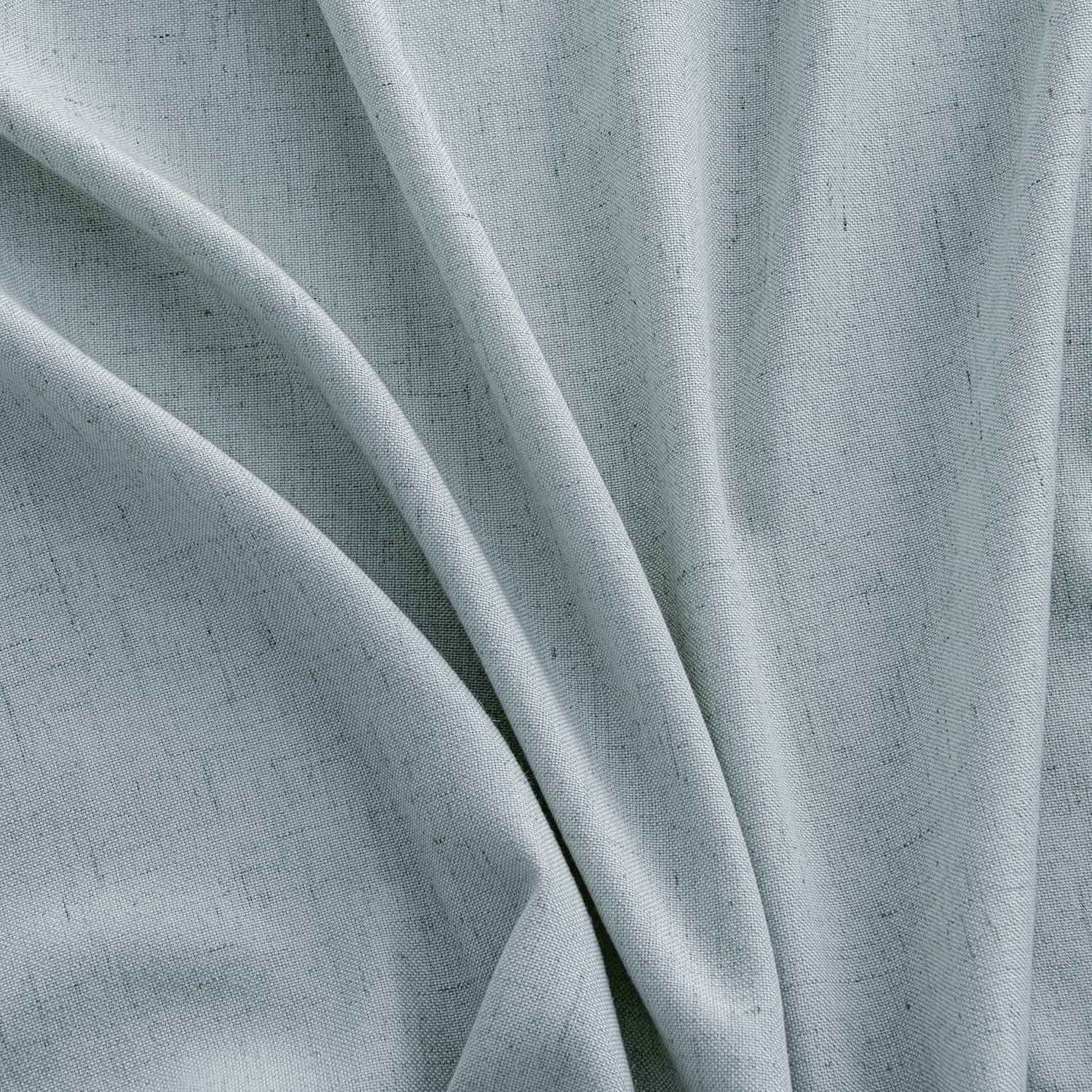 imageMIULEE NonSeeThrough Privacy Linen Curtains 2 Panels Christmas Emerald Green Light Filtering Window Curtains Textured Back Tab Semi Sheer Drapes for Bedroom Living Room 52 x 90 Inches LongStone Blue