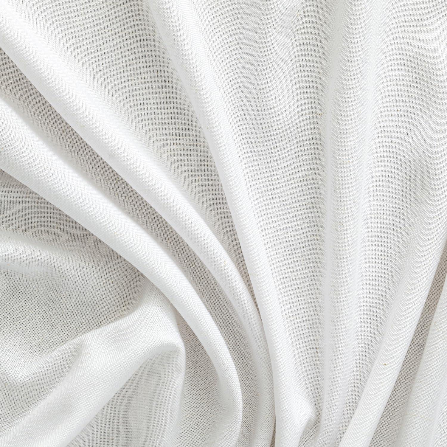 imageMIULEE NonSeeThrough Privacy Linen Curtains 2 Panels Christmas Emerald Green Light Filtering Window Curtains Textured Back Tab Semi Sheer Drapes for Bedroom Living Room 52 x 90 Inches LongPure White