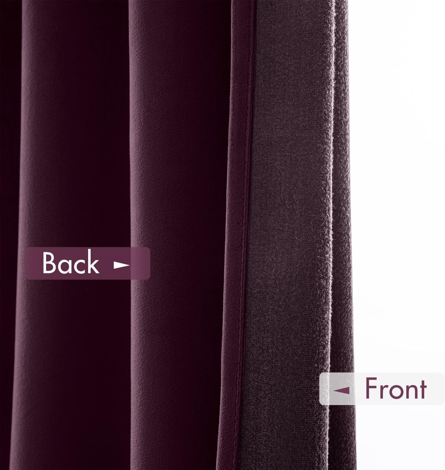 imageMIULEE Olive Green Velvet Curtains Thermal Insulated Blackout Curtain Drapes for Bedroom Living Room Darkening 84 Inches Long Curtains Panels Rod Pocket Set of 2Purple Orchid