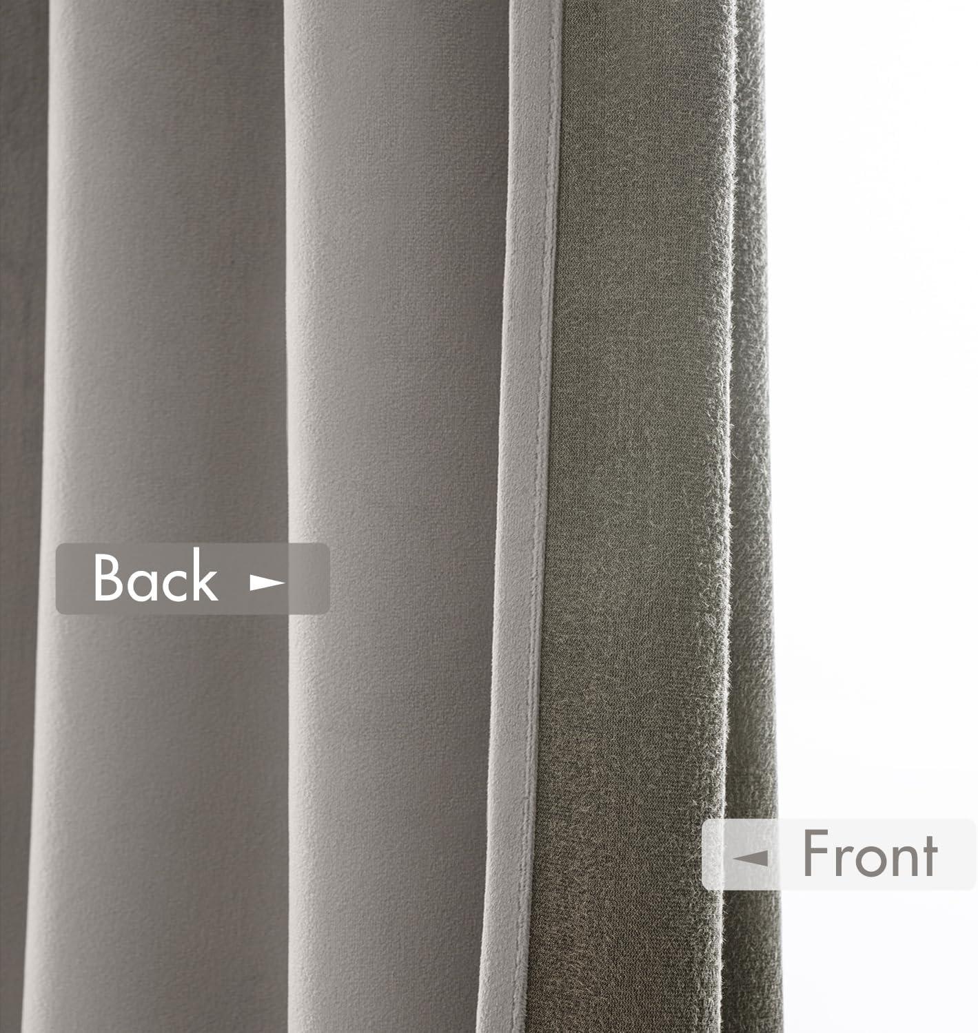 imageMIULEE Olive Green Velvet Curtains Thermal Insulated Blackout Curtain Drapes for Bedroom Living Room Darkening 84 Inches Long Curtains Panels Rod Pocket Set of 2Silver
