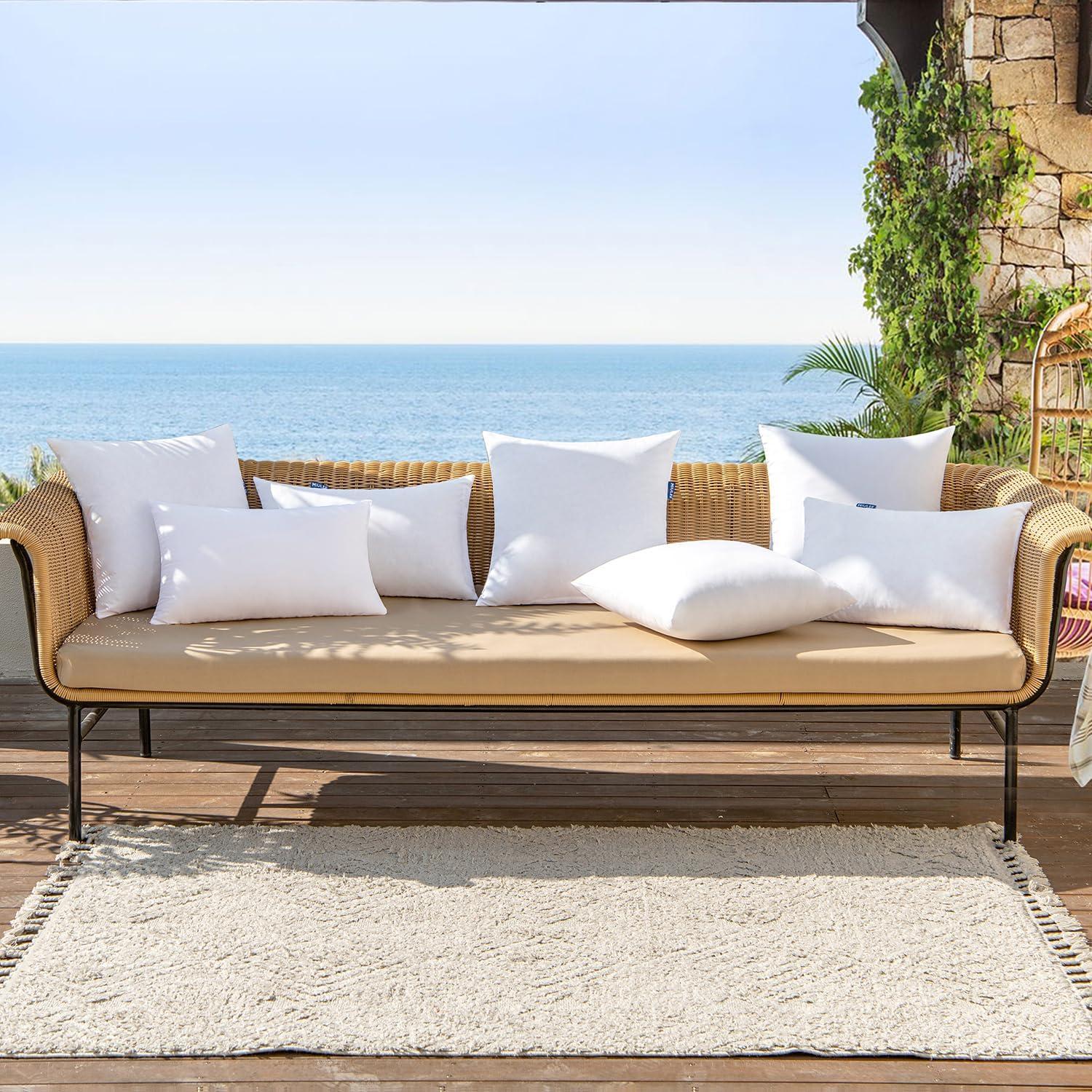 imageMIULEE Pack of 2 18x18 Outdoor Pillow Inserts Outdoor Throw Pillows WaterResistant Decorative Premium Square Pillow Stuffer Sham for Porch Swing Couch Sofa Cushion Patio Furniture2