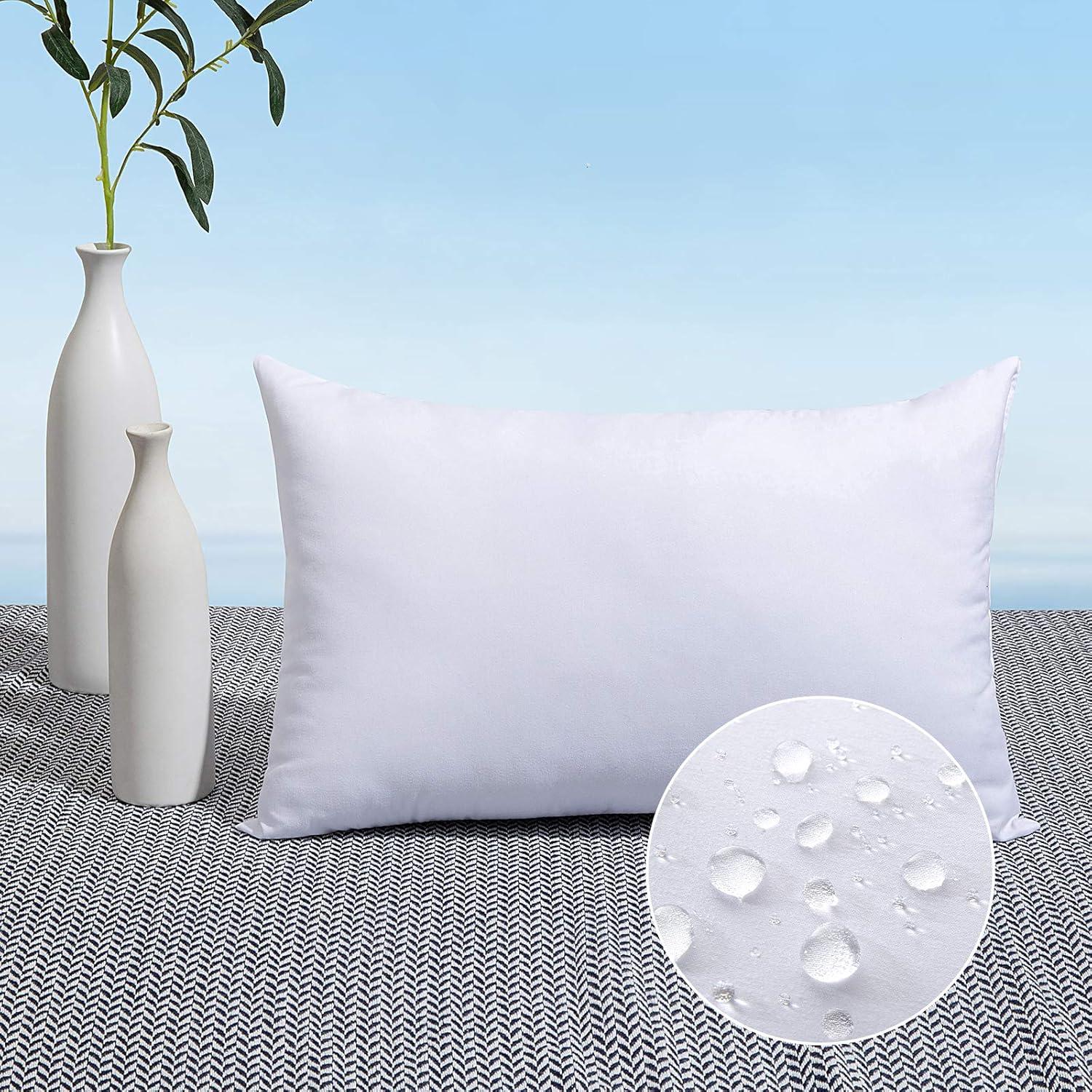 imageMIULEE Pack of 2 18x18 Outdoor Pillow Inserts Outdoor Throw Pillows WaterResistant Decorative Premium Square Pillow Stuffer Sham for Porch Swing Couch Sofa Cushion Patio Furniture1
