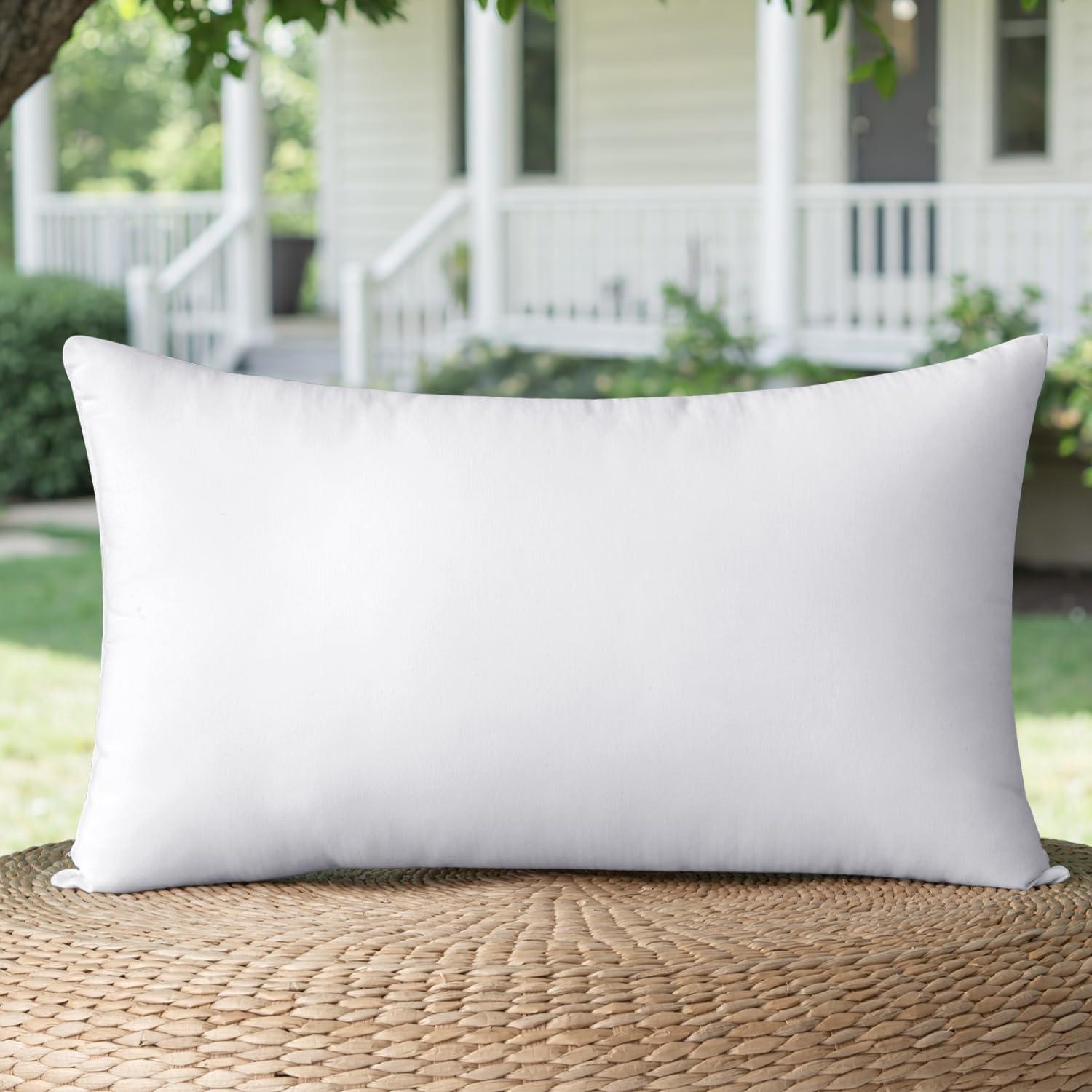 imageMIULEE Pack of 2 18x18 Outdoor Pillow Inserts Outdoor Throw Pillows WaterResistant Decorative Premium Square Pillow Stuffer Sham for Porch Swing Couch Sofa Cushion Patio Furniture1