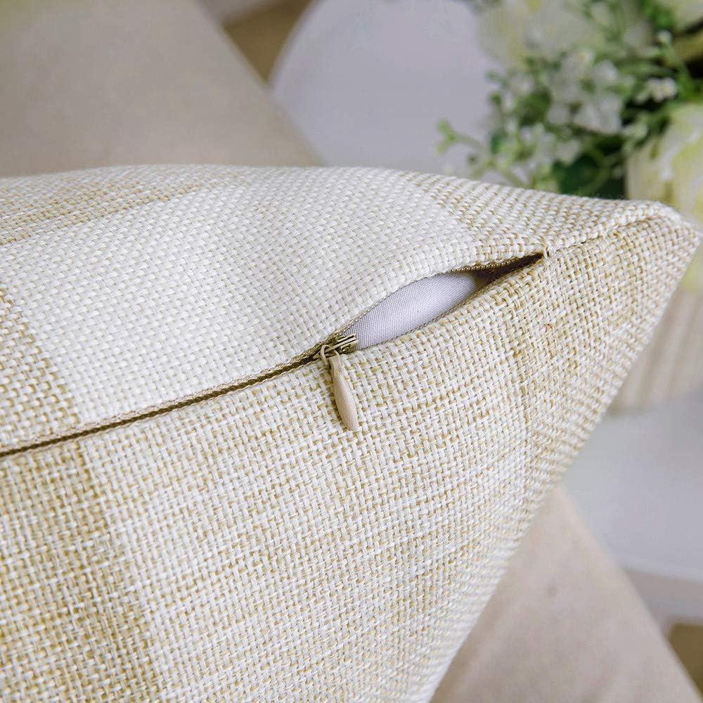 imageMIULEE Pack of 2 Christmas Classic Farmhouse Buffalo Check Plaids Polyester Linen Soft Soild Decorative Porch Throw Pillow Covers Home Decor Cushion Case for Sofa Bedroom 18x18 Inch Black and RedCream White and White