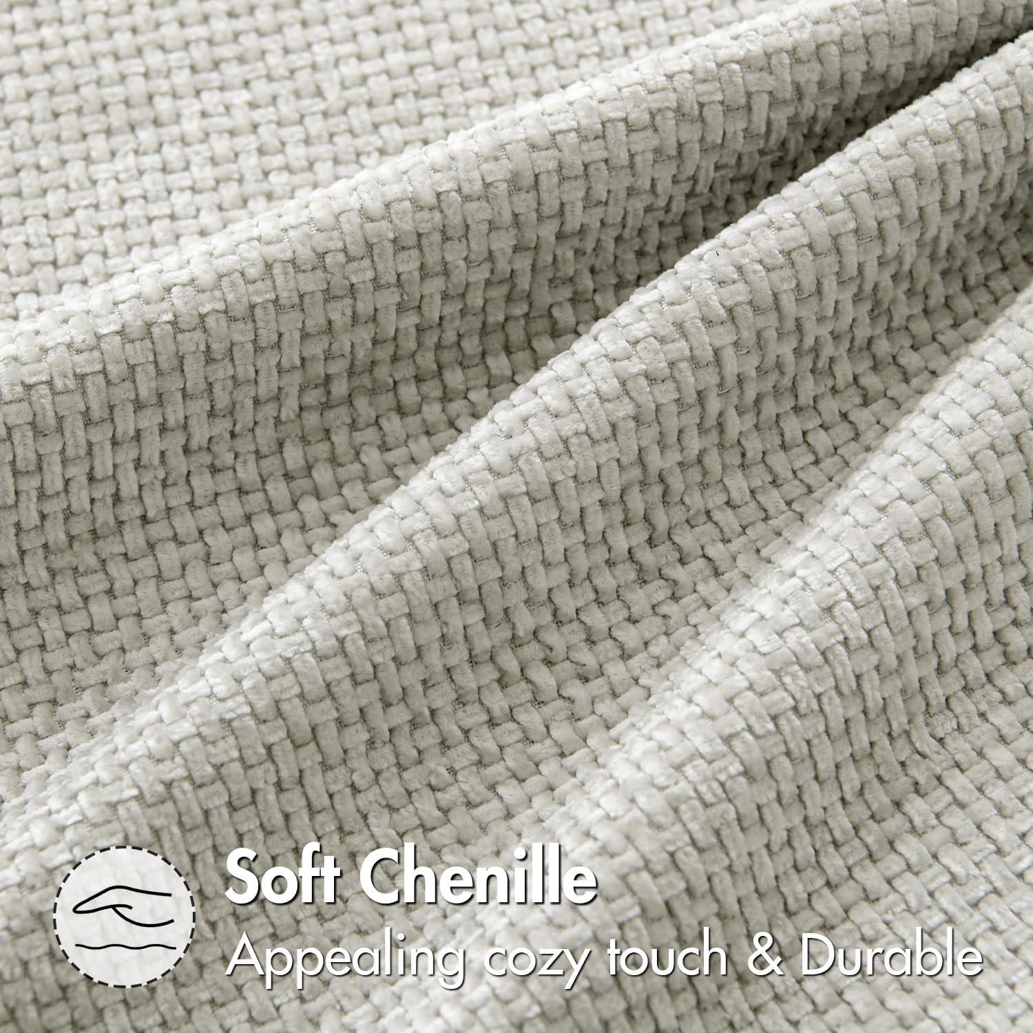 imageMIULEE Pack of 2 Christmas Couch Throw Pillow Covers 18x18 Inch Neutral Beige Modern Boho Accent Decorative Pillow Covers Soft Chenille Farmhouse Cushion Covers for Home Decor Bed Sofa Living RoomGreywhite