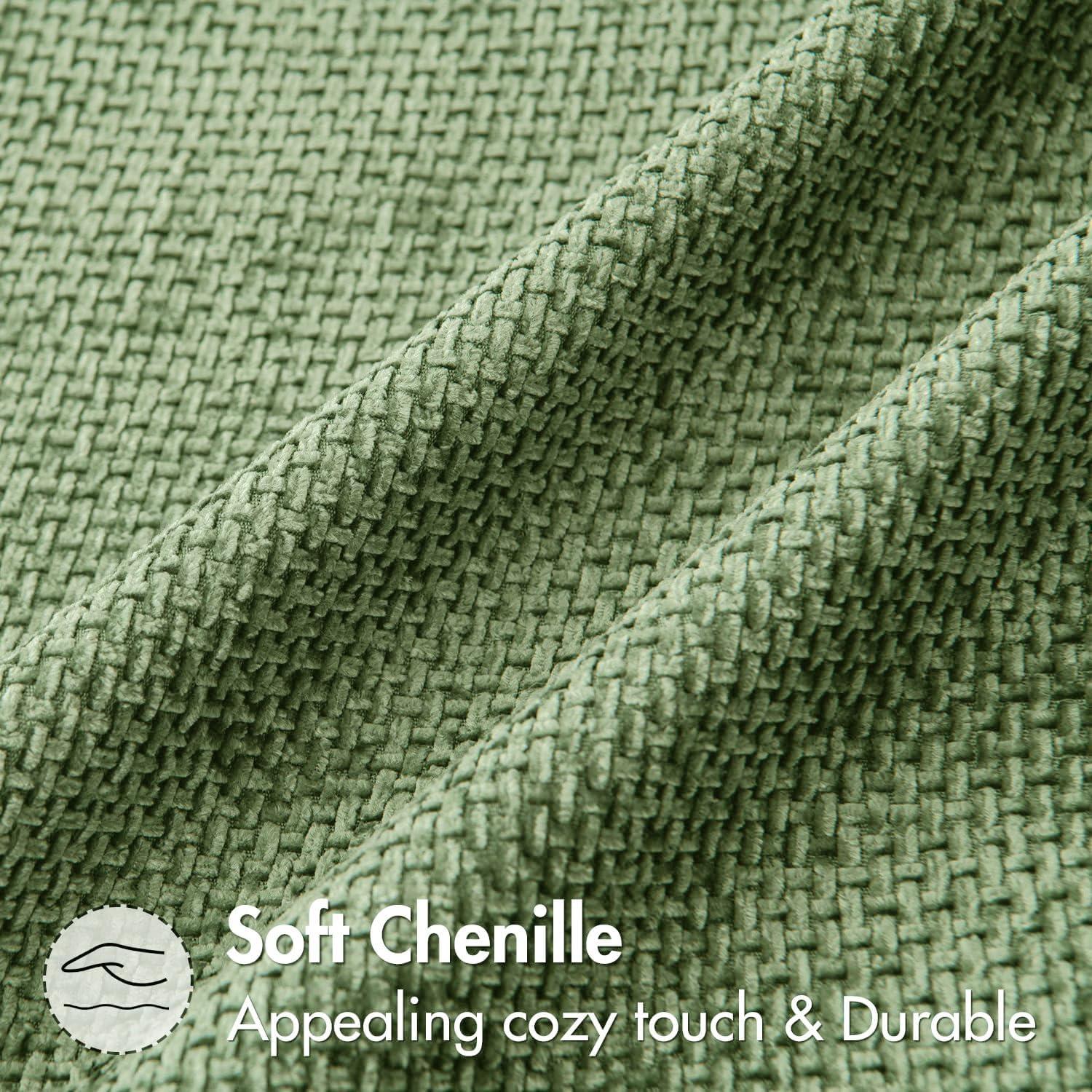 imageMIULEE Pack of 2 Christmas Couch Throw Pillow Covers 18x18 Inch Neutral Beige Modern Boho Accent Decorative Pillow Covers Soft Chenille Farmhouse Cushion Covers for Home Decor Bed Sofa Living RoomSage Green