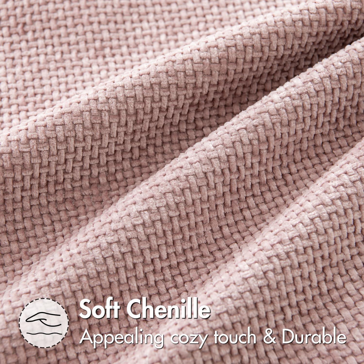 imageMIULEE Pack of 2 Christmas Couch Throw Pillow Covers 18x18 Inch Neutral Beige Modern Boho Accent Decorative Pillow Covers Soft Chenille Farmhouse Cushion Covers for Home Decor Bed Sofa Living RoomPink