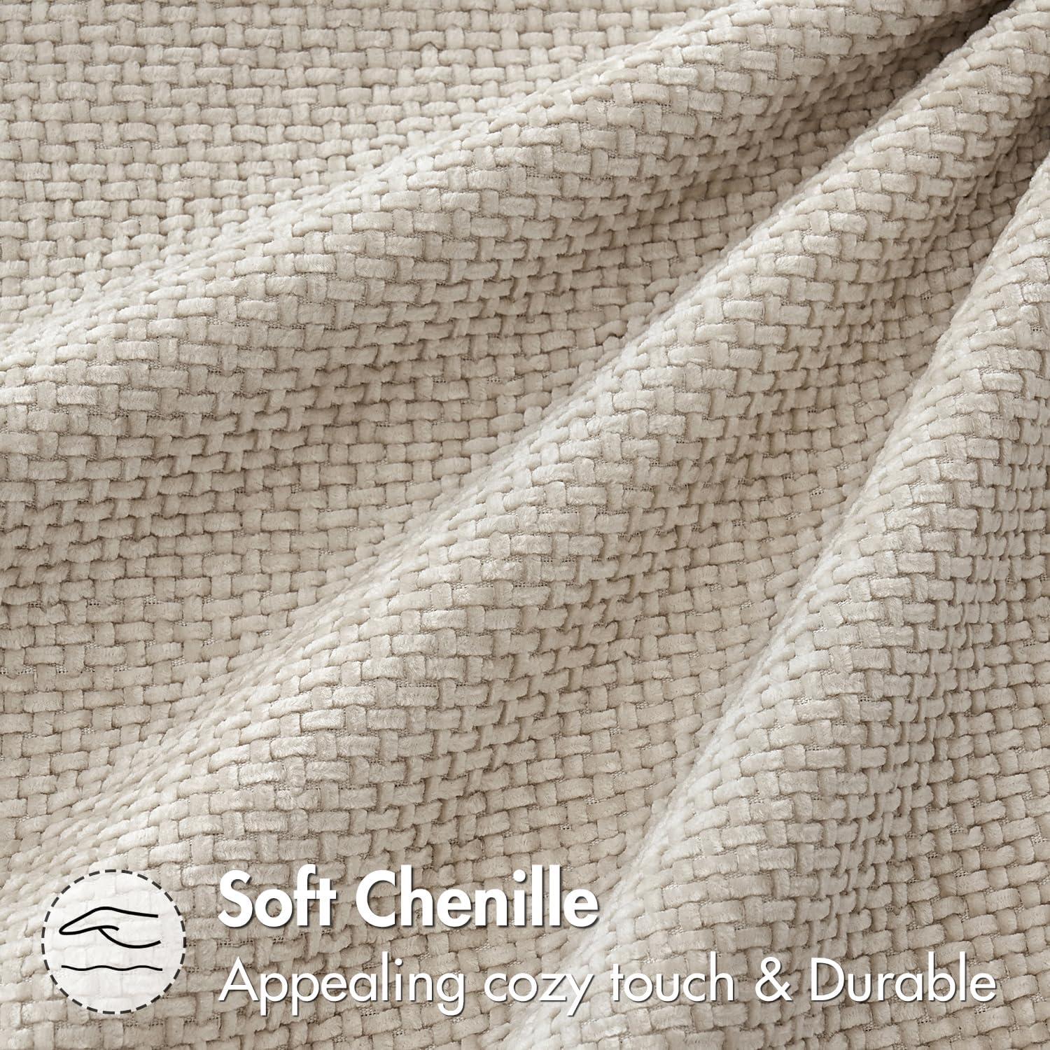 imageMIULEE Pack of 2 Christmas Couch Throw Pillow Covers 18x18 Inch Neutral Beige Modern Boho Accent Decorative Pillow Covers Soft Chenille Farmhouse Cushion Covers for Home Decor Bed Sofa Living RoomBeige