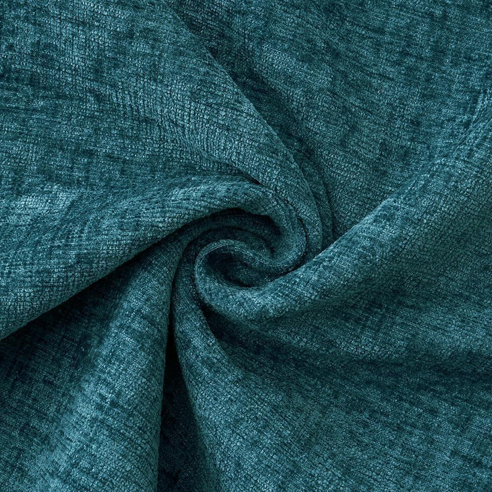 imageMIULEE Pack of 2 Couch Throw Pillow Covers 18x18 Inch Coastal Aqua Blue Farmhouse Decorative Pillow Covers with Stitched Edge Soft Chenille Solid Dyed Spring Pillow Covers for Sofa Bed Living RoomDark Teal