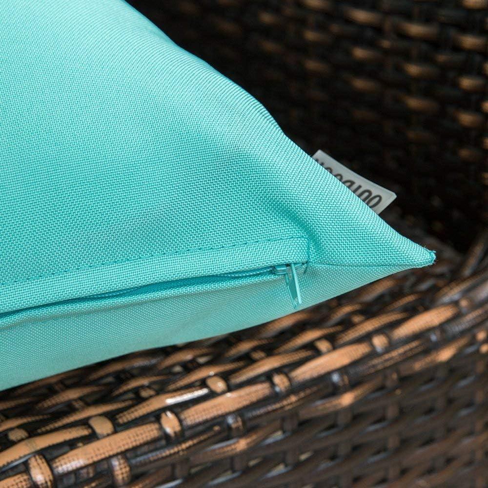 imageMIULEE Pack of 2 Decorative Outdoor Waterproof Pillow Covers Square Garden Cushion Sham Throw Pillowcase Summer Shell for Patio Tent Couch 18x18 Inch Pale GreenLight Green
