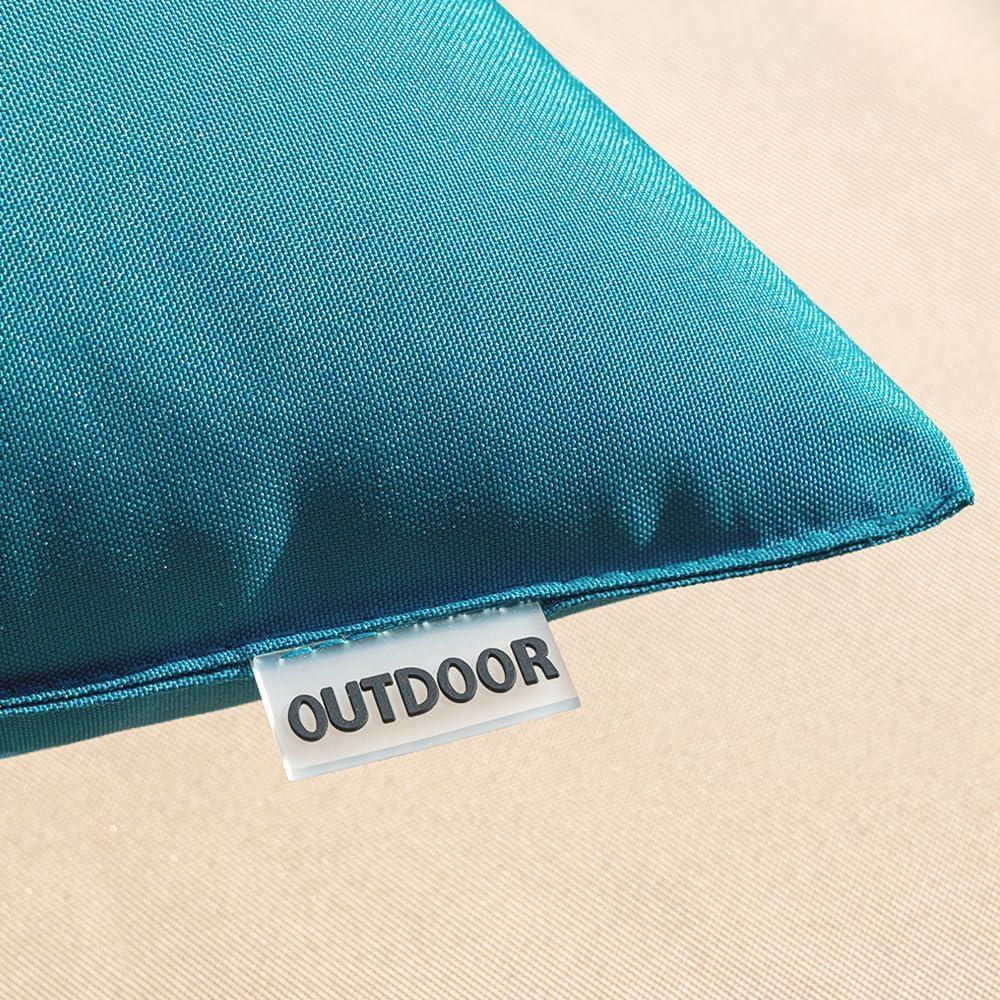 imageMIULEE Pack of 2 Decorative Outdoor Waterproof Pillow Covers Square Garden Cushion Sham Throw Pillowcase Summer Shell for Patio Tent Couch 18x18 Inch Pale GreenDeep Blue
