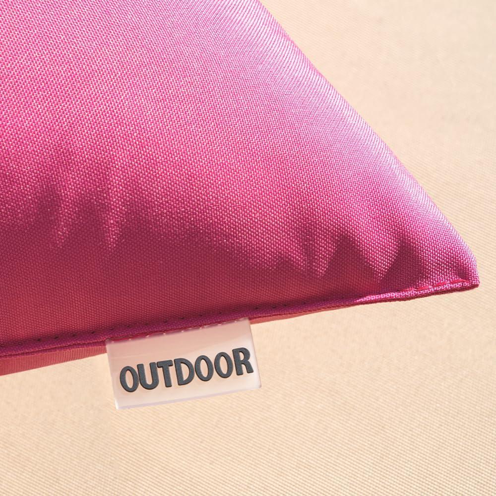 imageMIULEE Pack of 2 Decorative Outdoor Waterproof Pillow Covers Square Garden Cushion Sham Throw Pillowcase Summer Shell for Patio Tent Couch 18x18 Inch Pale GreenHot Pink