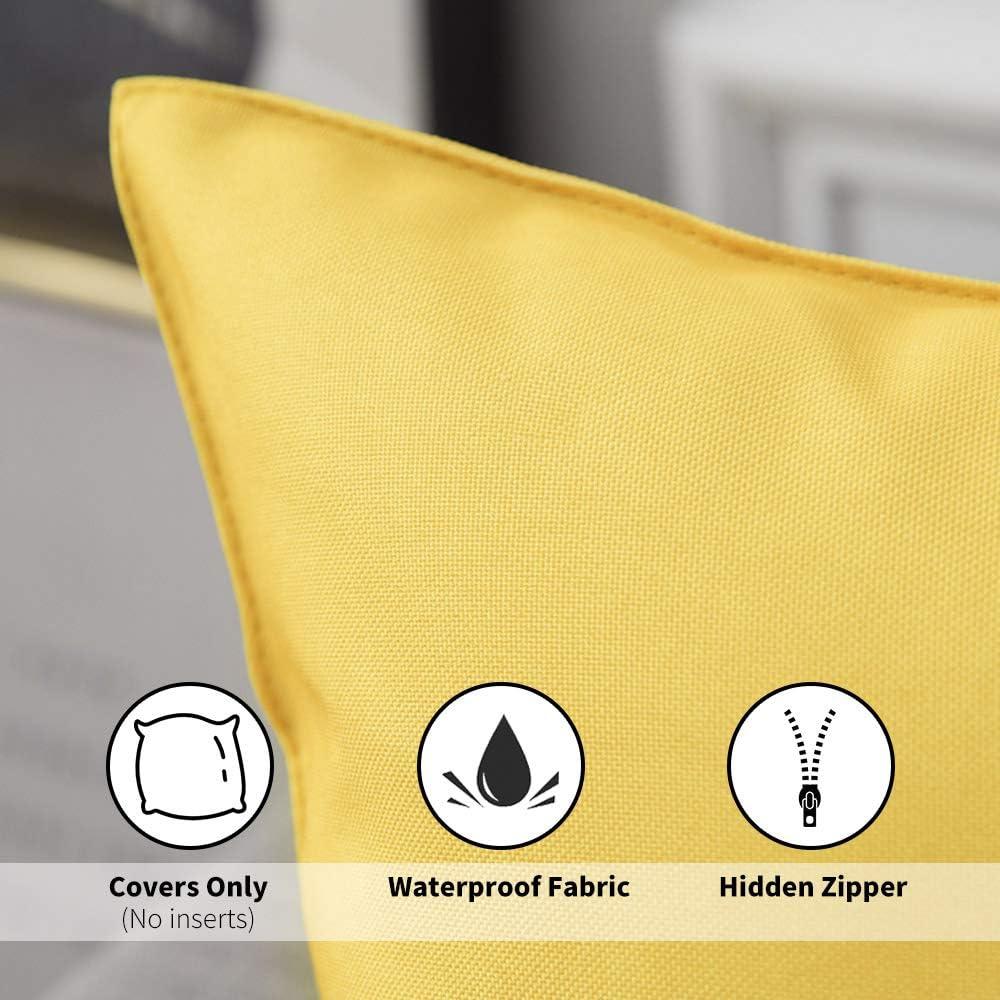imageMIULEE Pack of 2 Decorative Outdoor Waterproof Pillow Covers Square Garden Cushion Sham Throw Pillowcase Summer Shell for Patio Tent Couch 18x18 Inch Pale GreenYellow