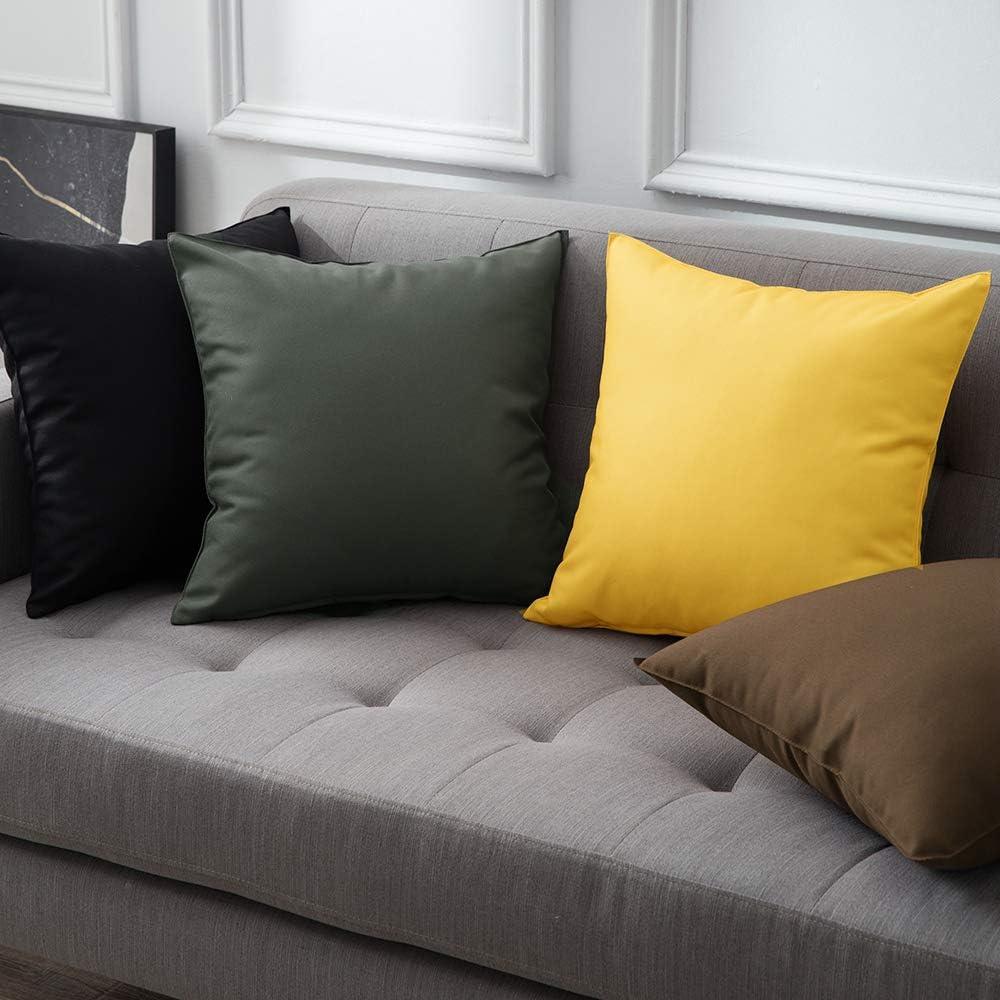 imageMIULEE Pack of 2 Decorative Outdoor Waterproof Pillow Covers Square Garden Cushion Sham Throw Pillowcase Summer Shell for Patio Tent Couch 18x18 Inch Pale GreenDark Gray