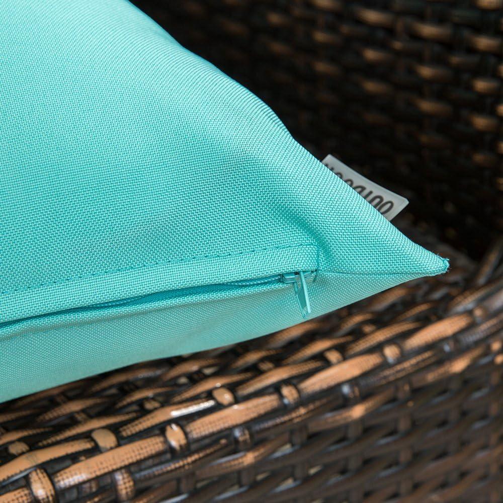 imageMIULEE Pack of 2 Decorative Outdoor Waterproof Pillow Covers Square Garden Cushion Sham Throw Pillowcase Summer Shell for Patio Tent Couch 18x18 Inch Pale GreenLight Green