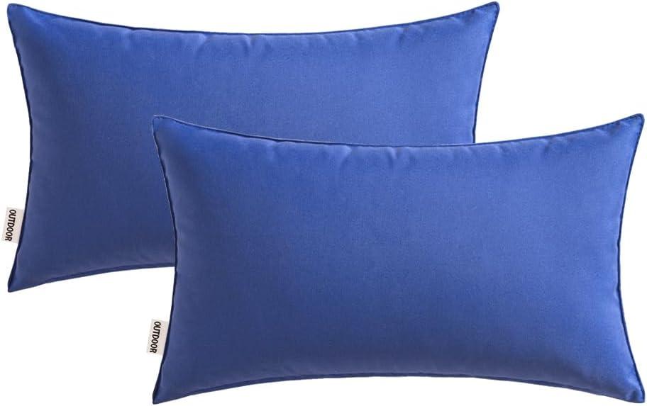 imageMIULEE Pack of 2 Decorative Outdoor Waterproof Pillow Covers Square Garden Cushion Sham Throw Pillowcase Summer Shell for Patio Tent Couch 18x18 Inch Pale GreenRoyal Blue