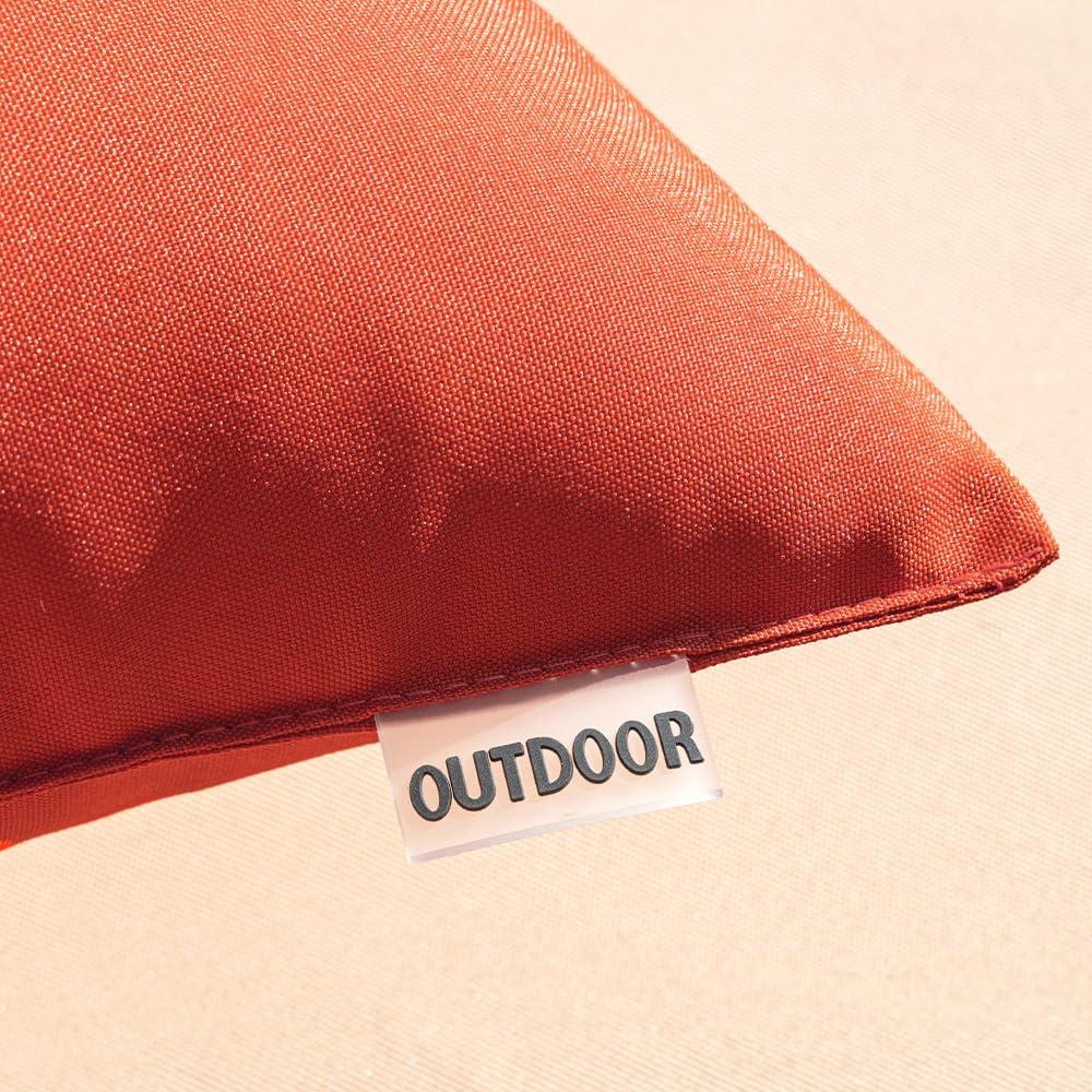 imageMIULEE Pack of 2 Decorative Outdoor Waterproof Pillow Covers Square Garden Cushion Sham Throw Pillowcase Summer Shell for Patio Tent Couch 18x18 Inch Pale GreenBurnt Brick