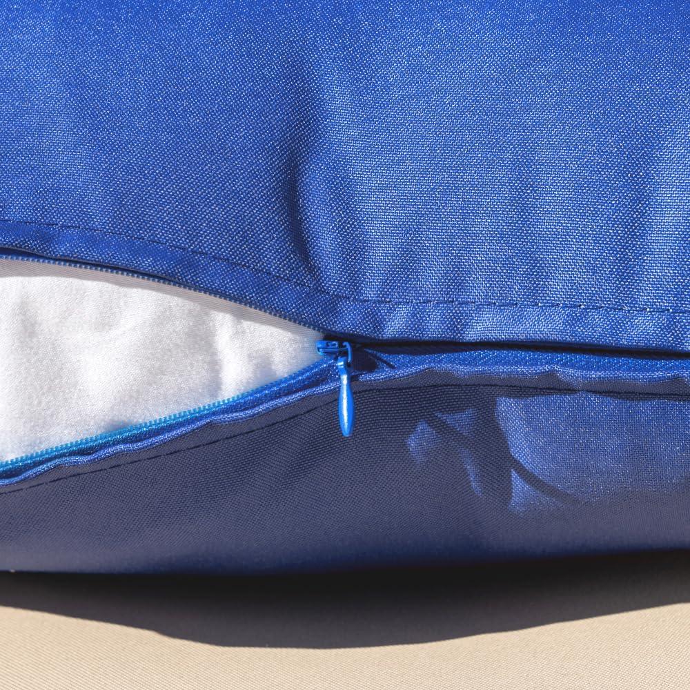 imageMIULEE Pack of 2 Decorative Outdoor Waterproof Pillow Covers Square Garden Cushion Sham Throw Pillowcase Summer Shell for Patio Tent Couch 18x18 Inch Pale GreenRoyal Blue