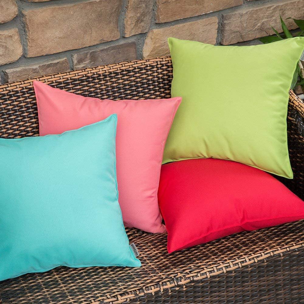 imageMIULEE Pack of 2 Decorative Outdoor Waterproof Pillow Covers Square Garden Cushion Sham Throw Pillowcase Summer Shell for Patio Tent Couch 18x18 Inch Pale GreenLight Green