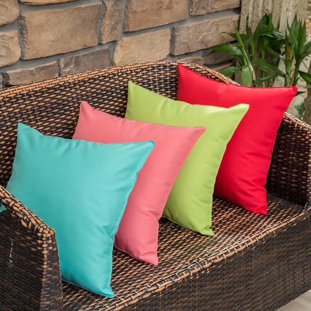 imageMIULEE Pack of 2 Decorative Outdoor Waterproof Pillow Covers Square Garden Cushion Sham Throw Pillowcase Summer Shell for Patio Tent Couch 18x18 Inch Pale GreenLight Green