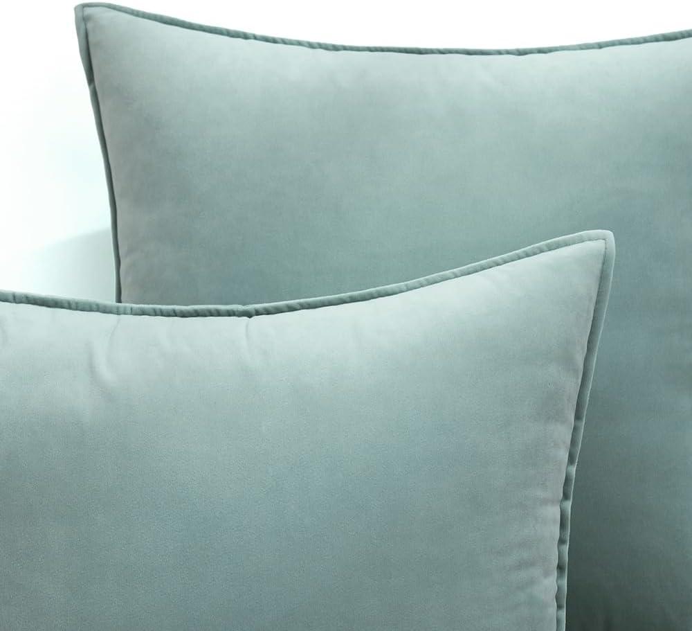imageMIULEE Pack of 2 Navy Blue Decorative Velvet Throw Pillow Cover Soft Pillow Cover Soild Square Cushion Case for Sofa Bedroom Car 18x 18 Inch 45x 45cmBlue Grey